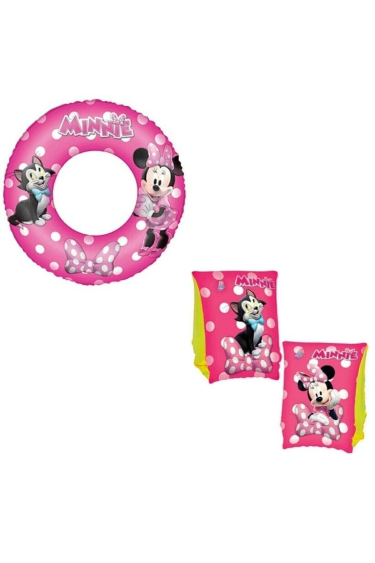 Vinius Minnie Mouse Simit 56 Cm + Minnie 25cm Çocuk Kolluk 2li Takım