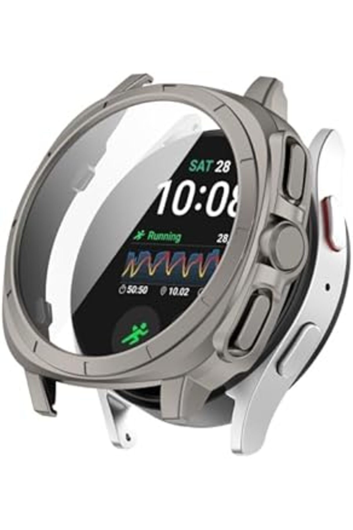 Pazarcan Rongep Samsung Galaxy Watch 7 44Mm Için Kasa Dönüştürücü Kılıf Yeni Nesil Görünüm Veren Pc + Temper