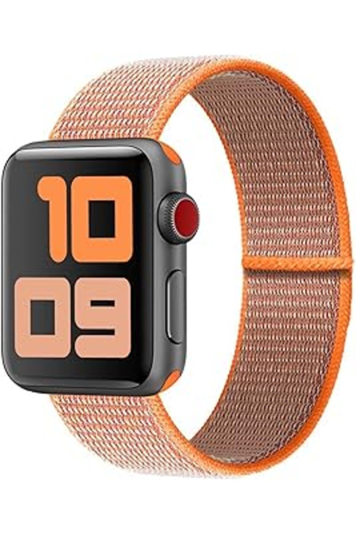 Qedii Minesk Apple Watch Ile Uyumlu Hasır Örme Spor Loop Kordon Kayış 38-40-41 Mm (TURUNCU)
