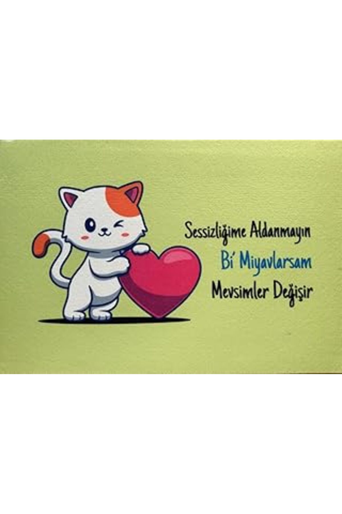Mu Art Ahşap Hayvan Karikatürlü Yeni Nesil Paspas - Bir Miyavlarsam