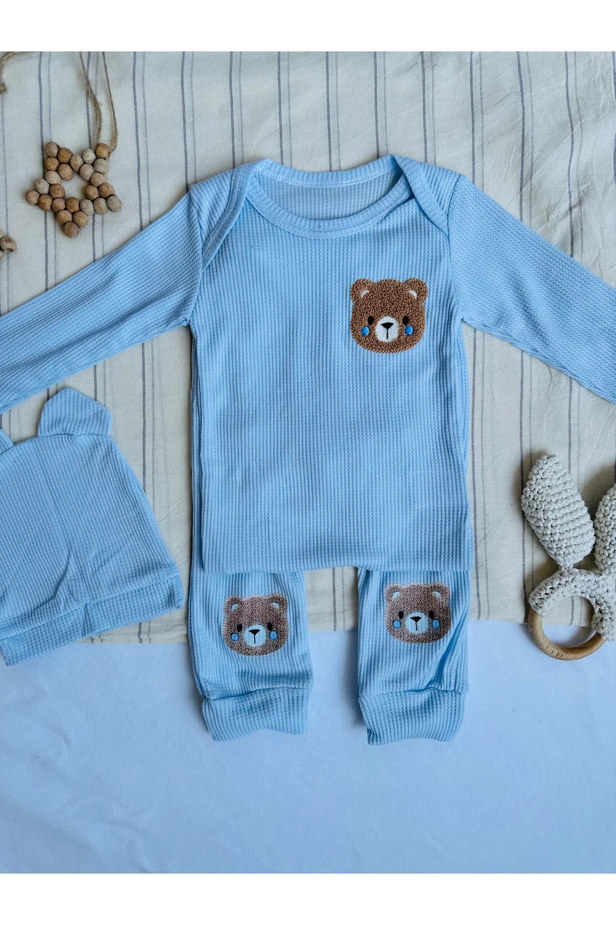Ozer Baby Store Ayı Nakışlı Badi