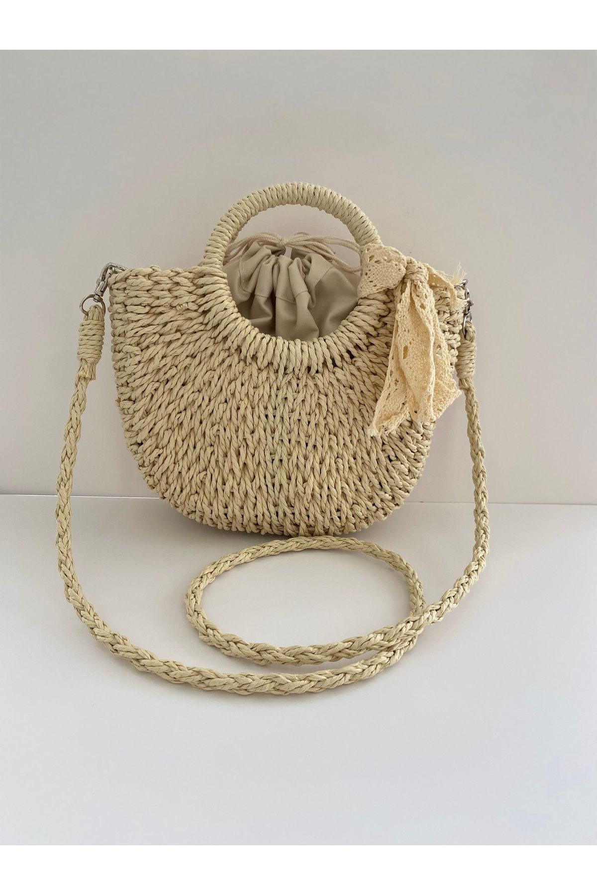 Handmade Hasır Kleopatra Çanta