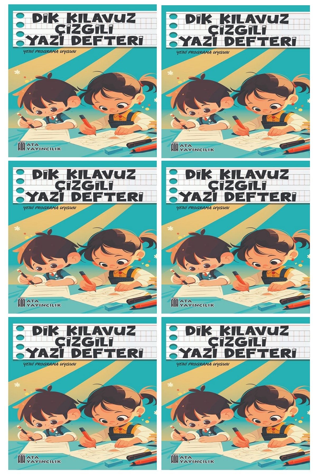 Ata Yayıncılık 1. Sınıf Yeni Müfredata Uygun Dik Kılavuz Çizgili Yazı Defteri Orta Boy (6 Adet)