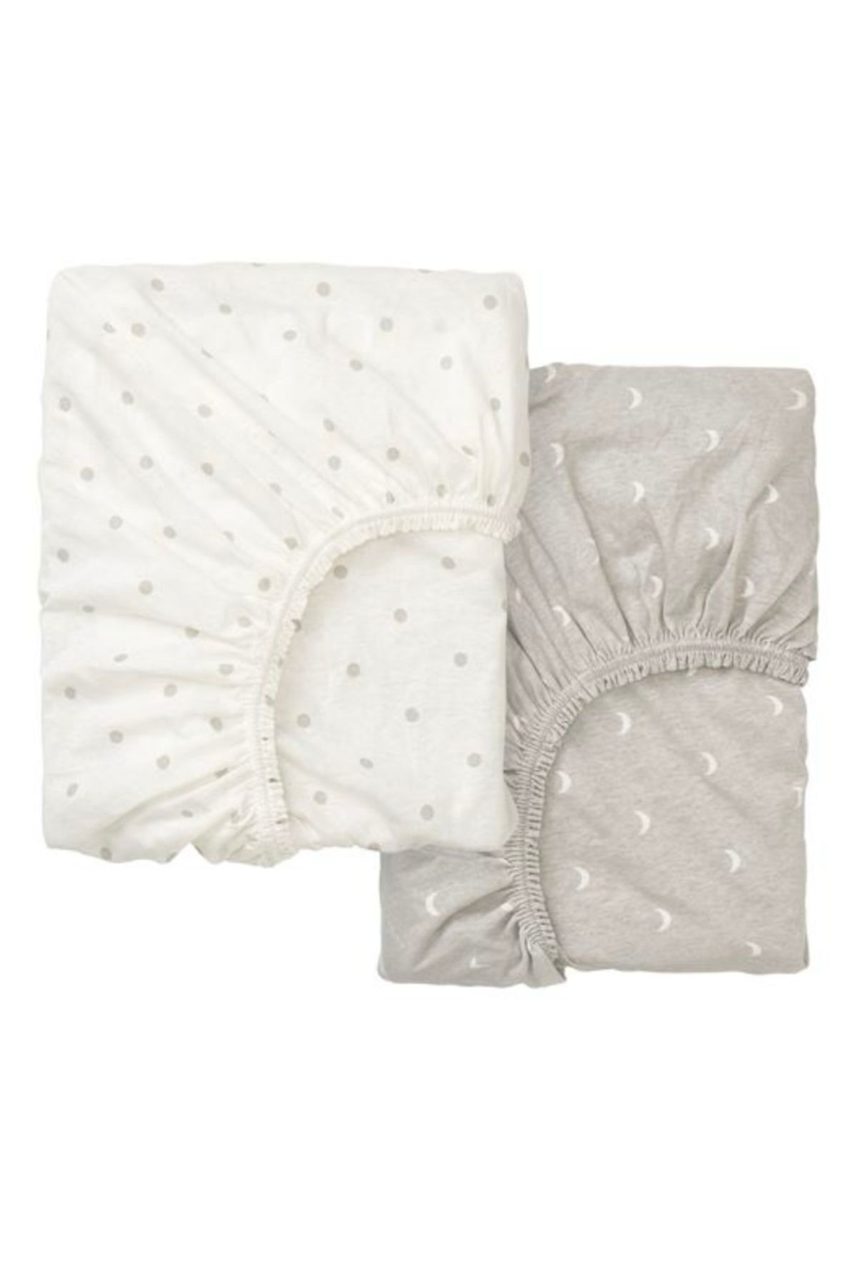 IKEA Lenast lastikli bebek çarşafı beyaz-kahverengi 60x120