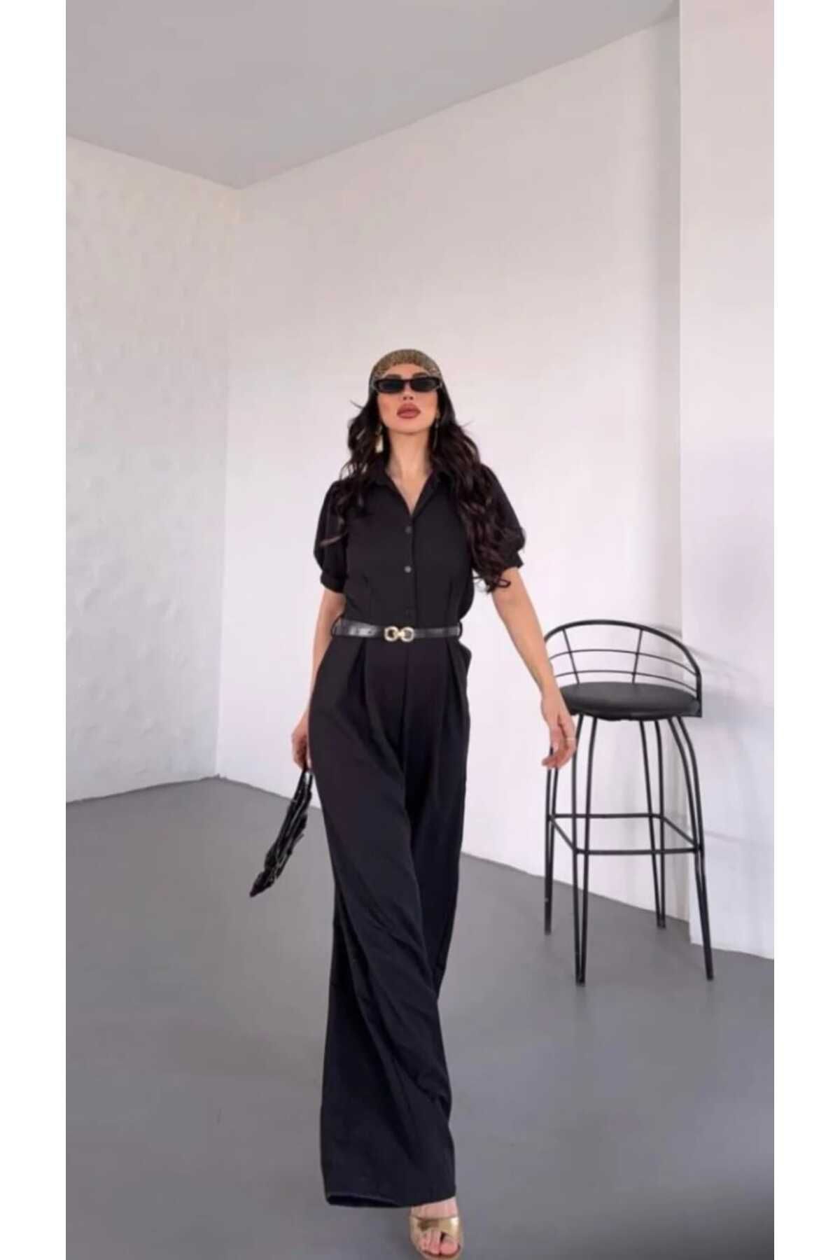 NÜANS MODA GENİŞ PAÇA TULUM