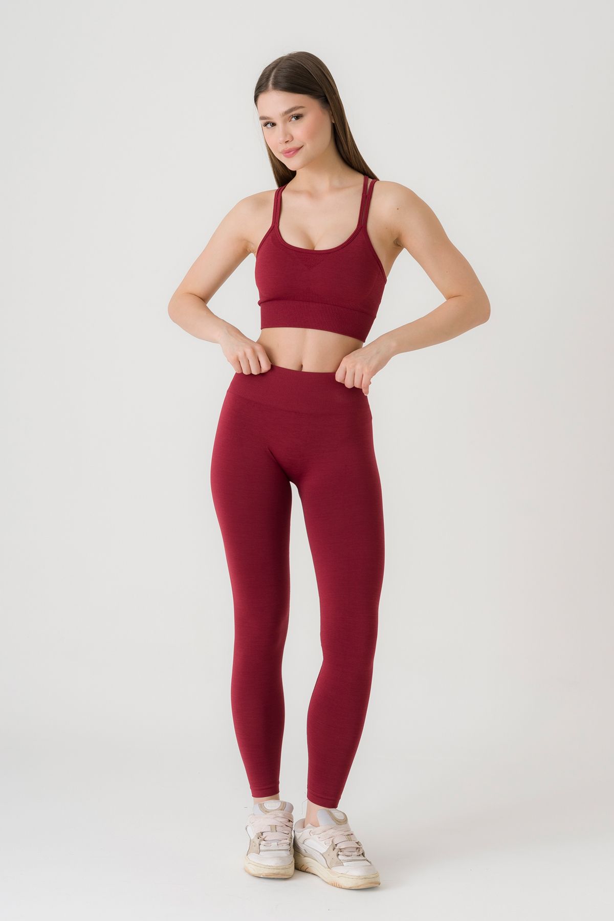 FANLEY Kadın Büzgü(Scrunch) Detaylı Seamless (Dikişsiz) Şekillendirici Toparlayıcı Yüksek Bel Spor Tayt