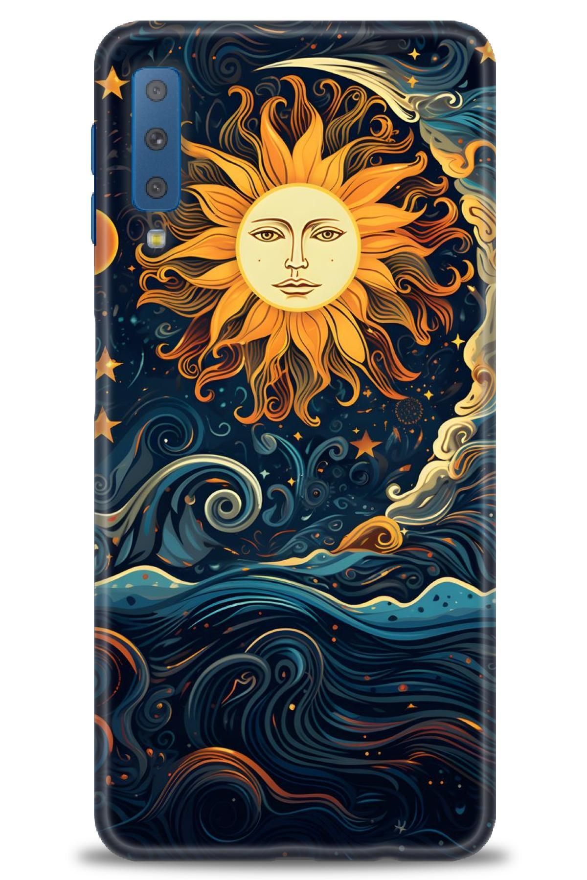 CooperTech Samsung Galaxy A7 2018 İle Uyumlu HD Baskılı Desenli Silikon Kılıf - 498