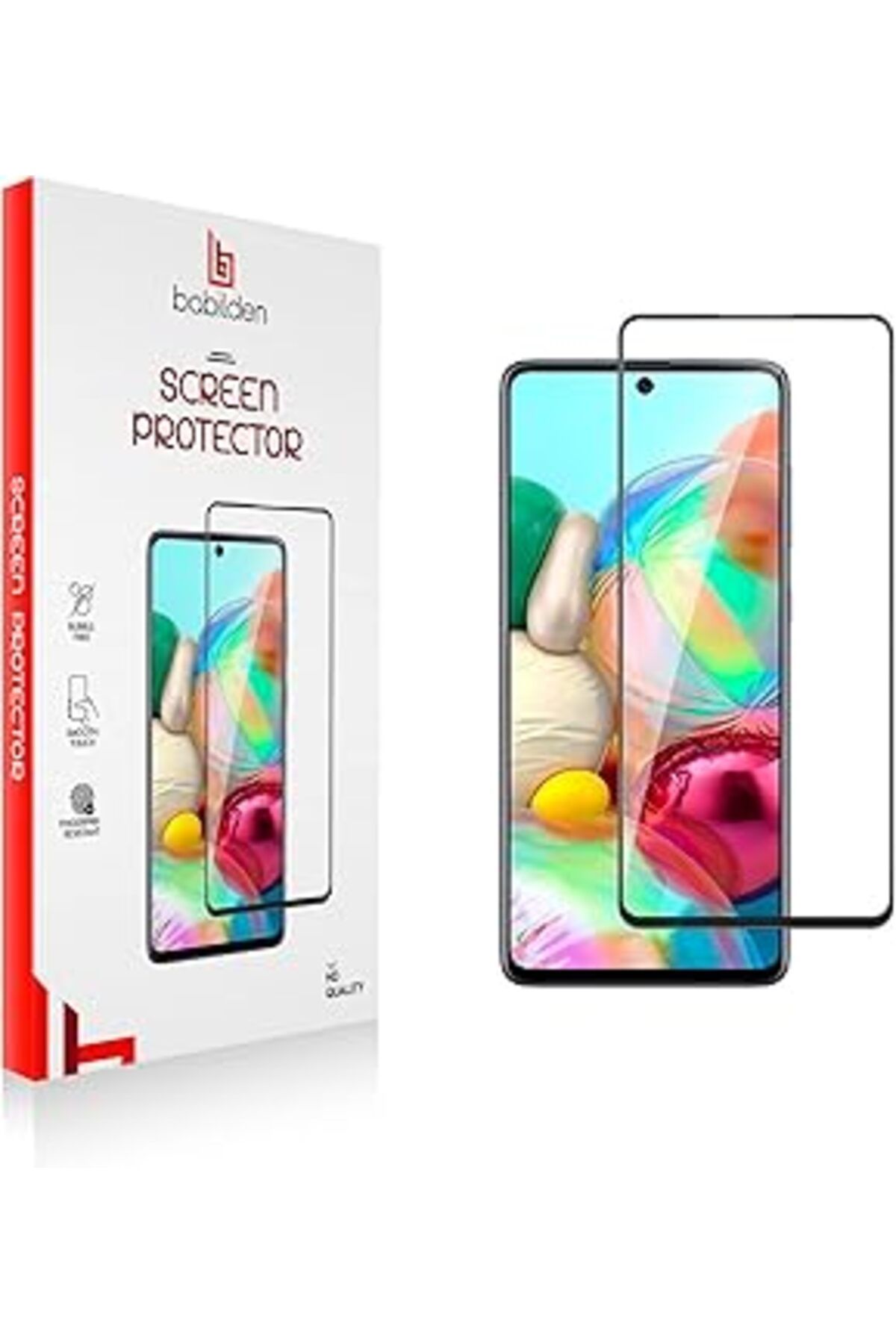 Qedii Babilden Samsung A73 Için Tasarlanmış Uçtan Kenara Kapsama Tam Koruma Dayanıklı Temperli Cam