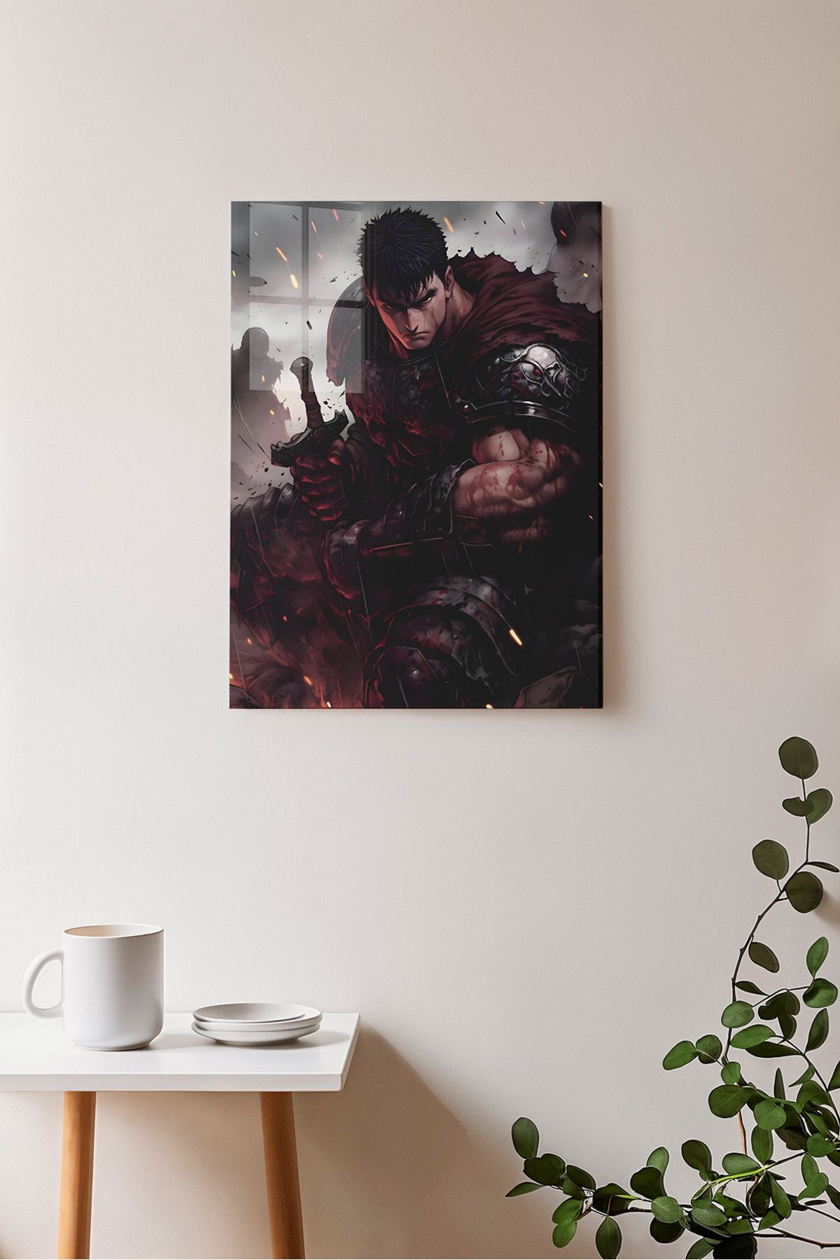 Ayabak Metal Poster Anime Berserk Guts - Dekoratif Metal Poster - Hediyelik Çerçevesiz Tablo
