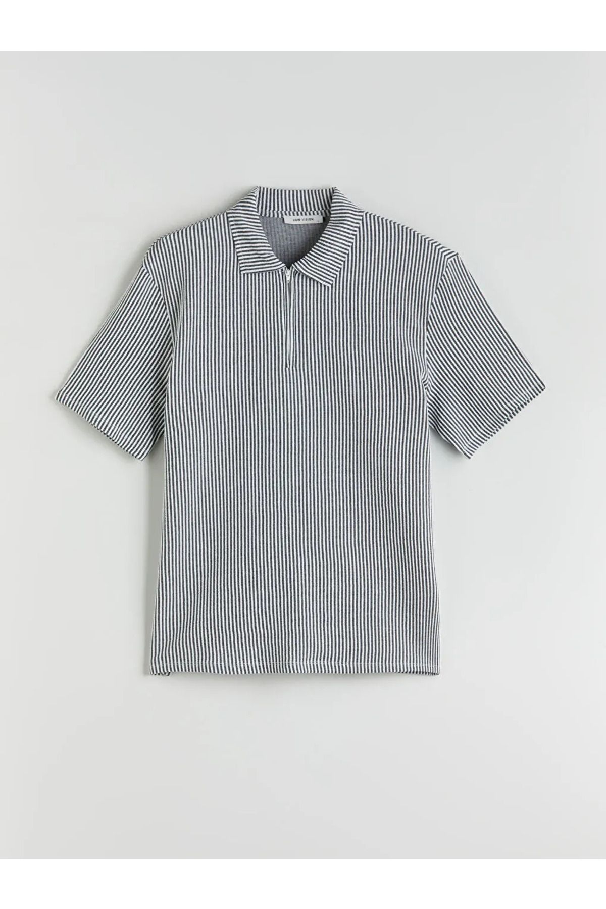 LC Waikiki LCW Vision Siyah Polo Yaka Çizgili Erkek Tişört