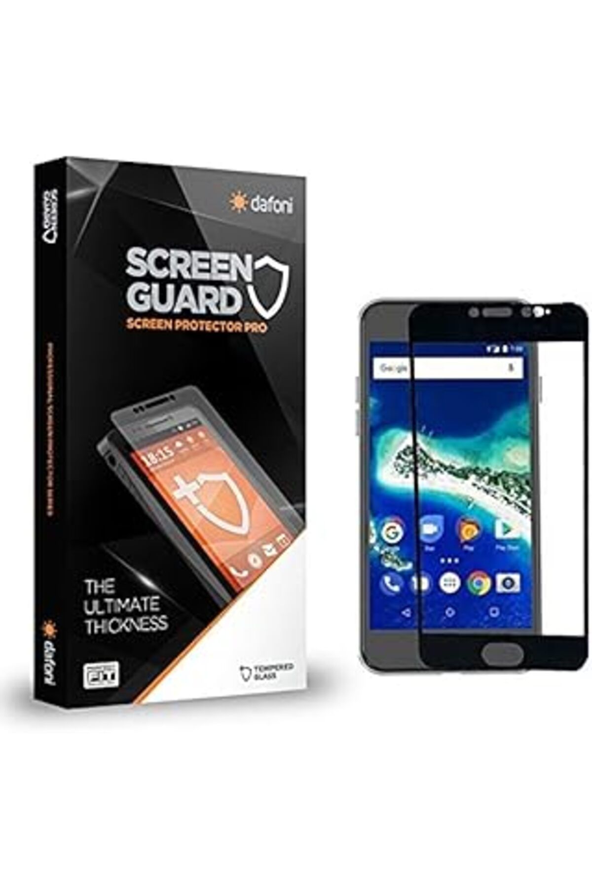 Qedii Dafoni 84428, Ekran Koruyucu, General Mobile Gm6 Curve Tempered Glass Premium Full Cam, Siyah