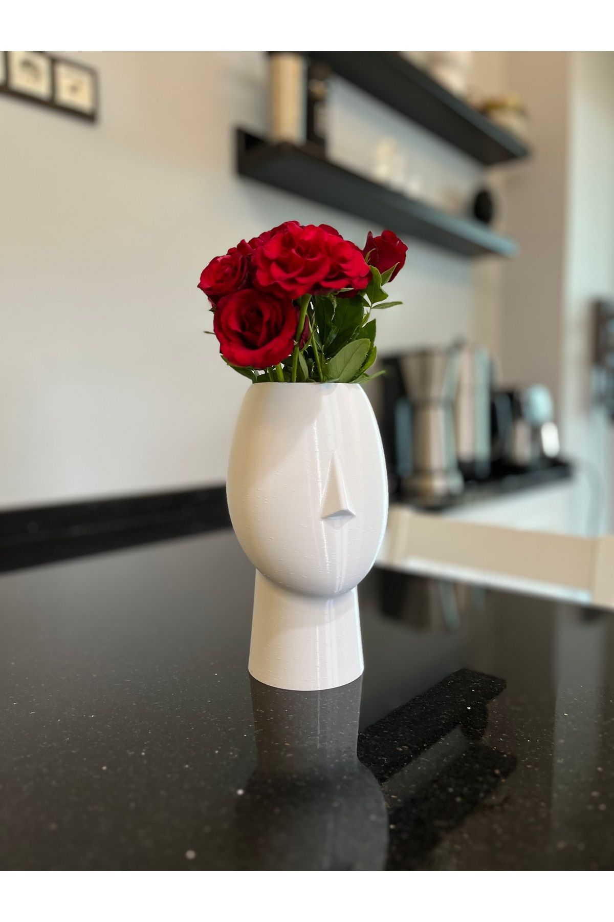 ESL Decor Yüz Şeklinde Dekoratif Biblo Vazo | Modern Minimal