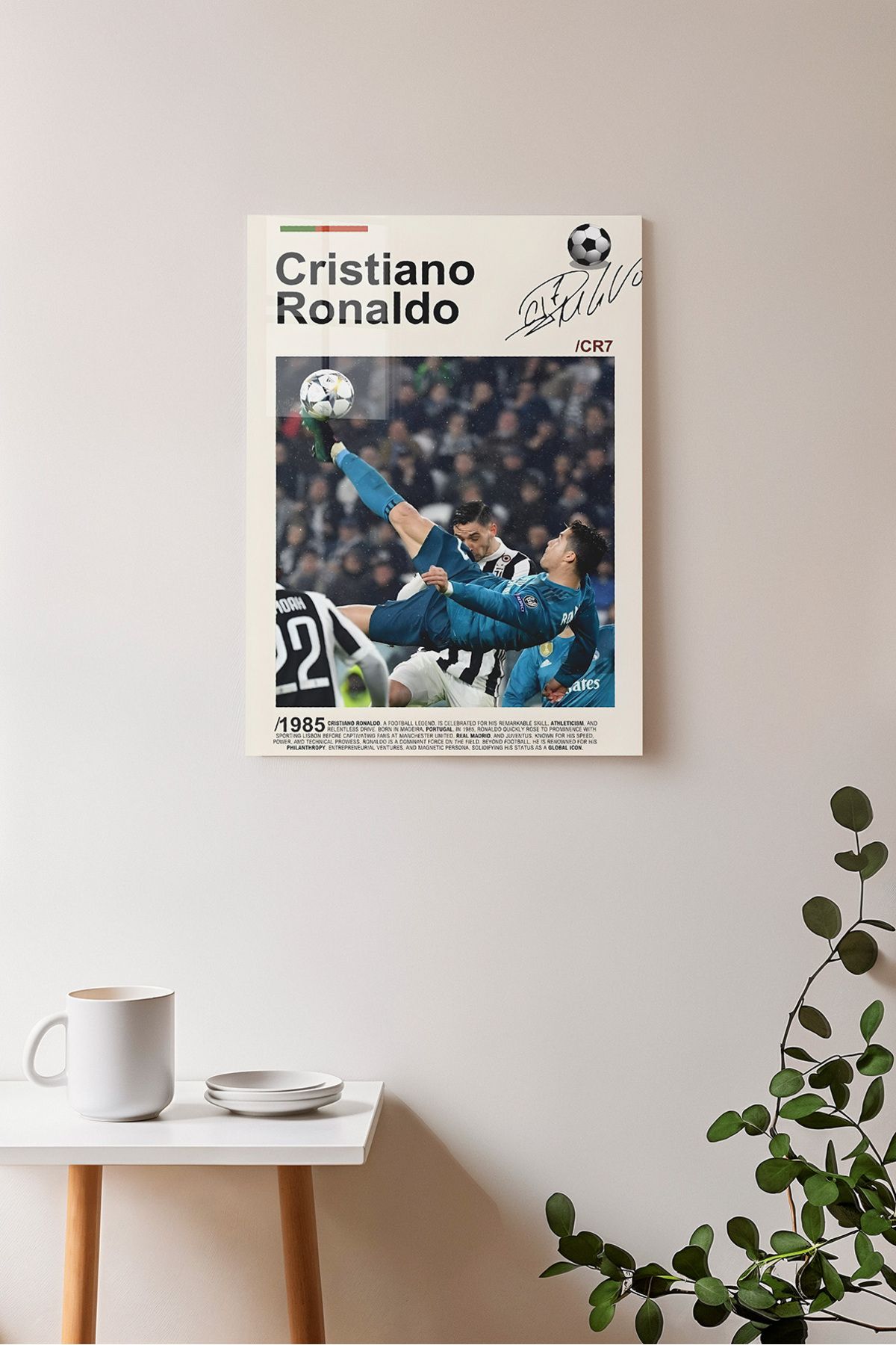Ayabak Metal Poster Cristiano Ronaldo - Dekoratif Metal Poster - Hediyelik Çerçevesiz Tablo