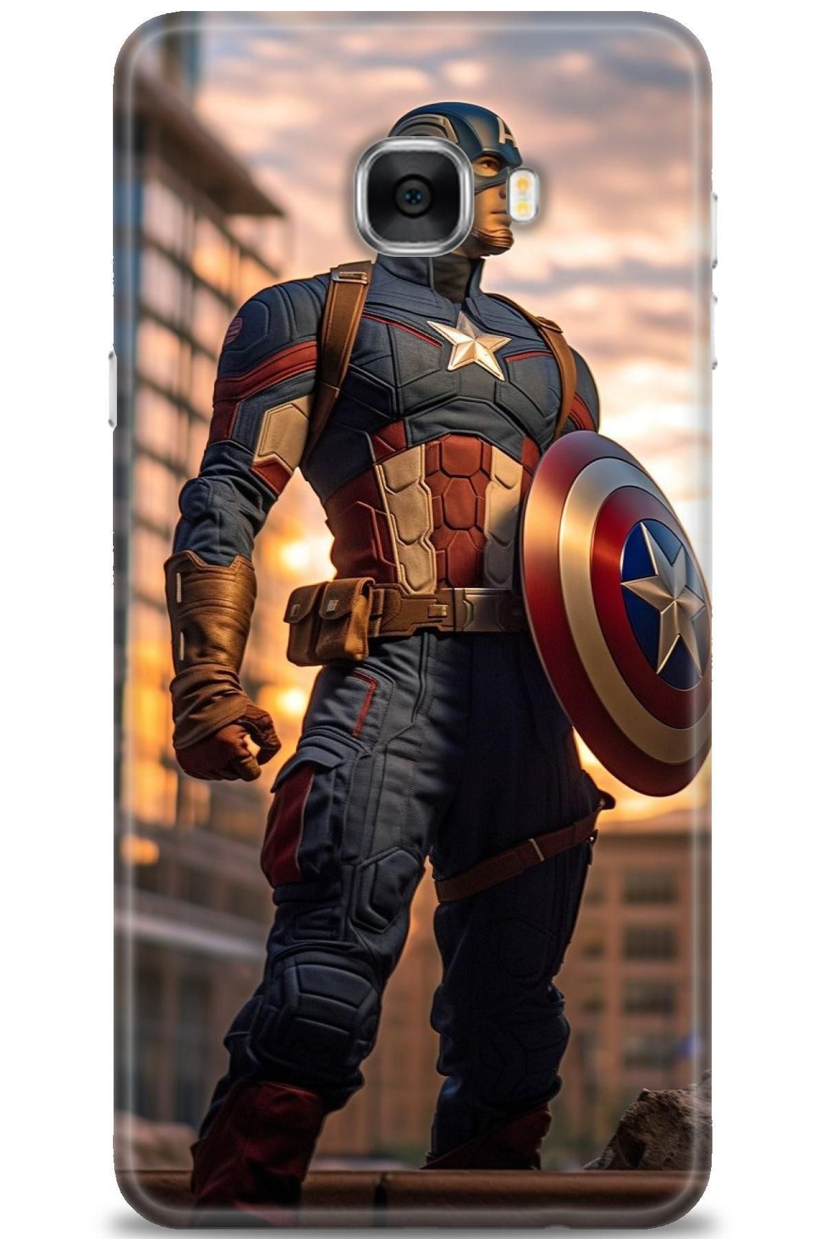 CooperTech Samsung Galaxy C7 İle Uyumlu HD Baskılı Desenli Silikon Kılıf - 1000