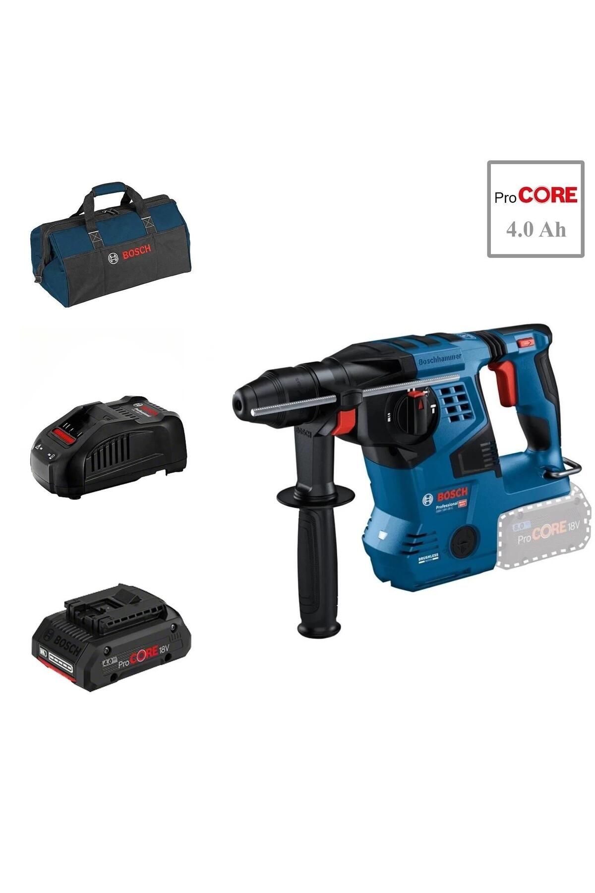 Bosch GBH 18V-28 C 1x4 Ah ProCORE Akülü Kırıcı Delici Bez Çantalı
