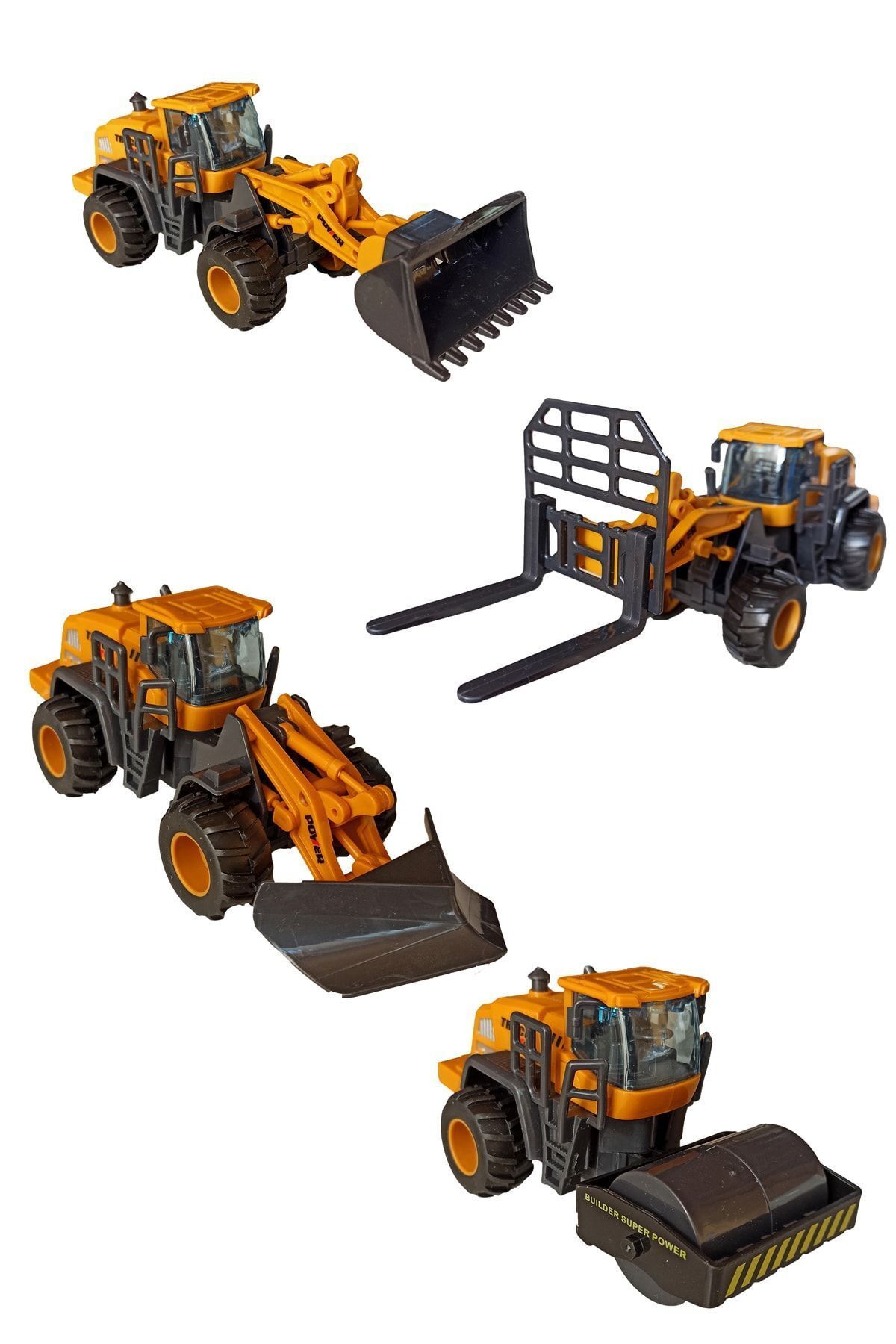 Ailenizin Oyuncakçısı Oyuncak Iş Makineleri Dozer, Kar Küreme, Forklift Ve Silindir Seti