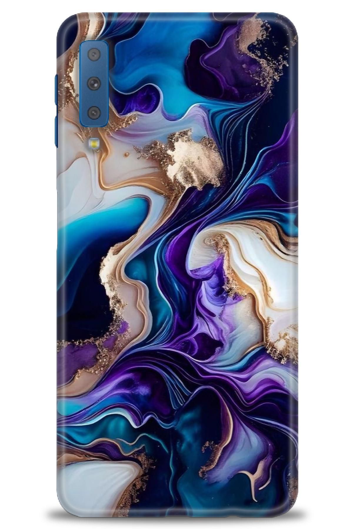 CooperTech Samsung Galaxy A7 2018 İle Uyumlu HD Baskılı Desenli Silikon Kılıf - 48