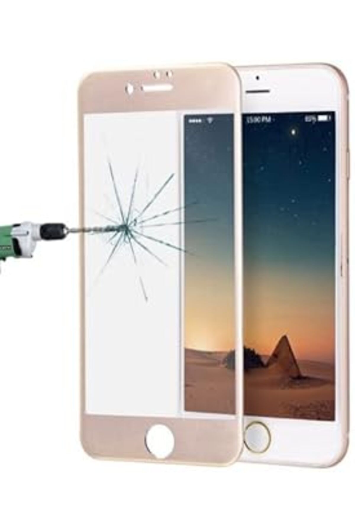 Qedii Zore 3D Back Ip8 Gold Temperli Cam