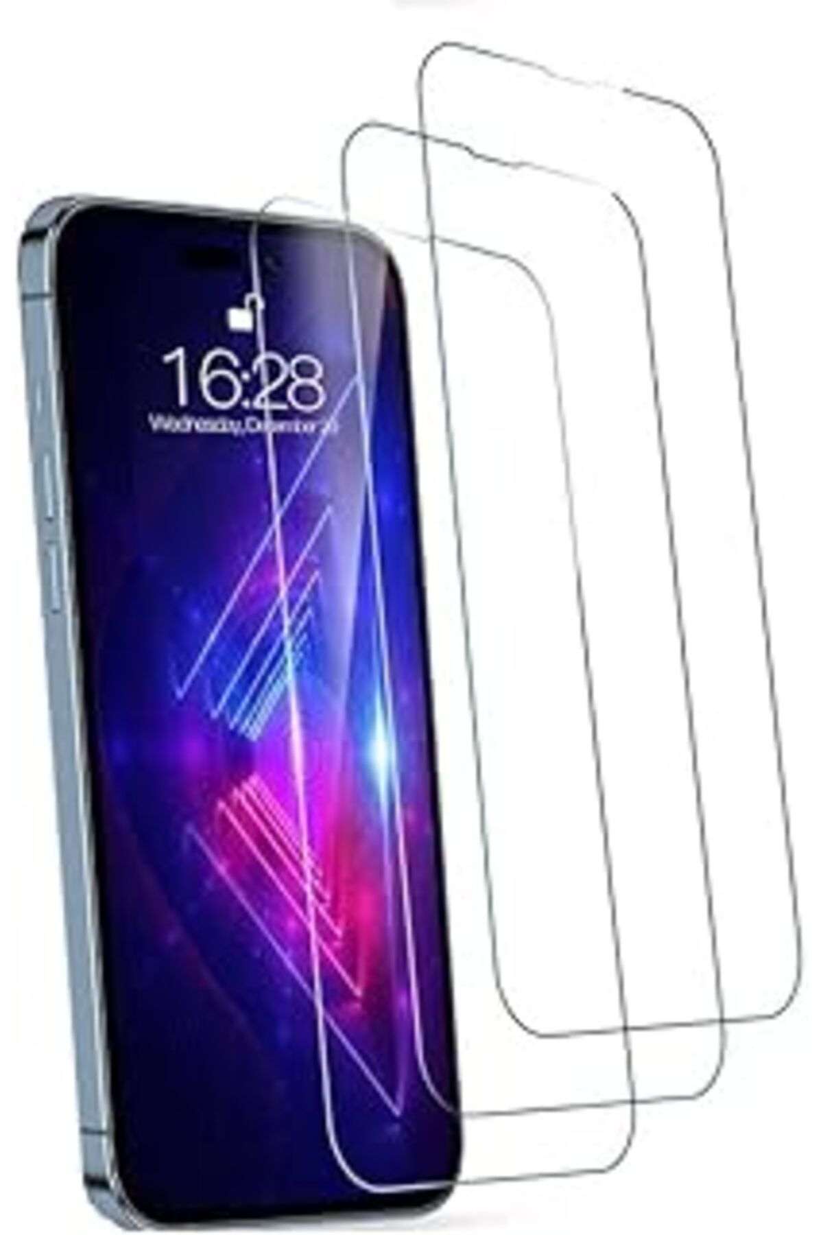 Qedii Happy Trend Apple Iphone 14 Pro Max Için Çerçevesiz Full Transparent Ekranı Tam Kaplayan Cam Ekran