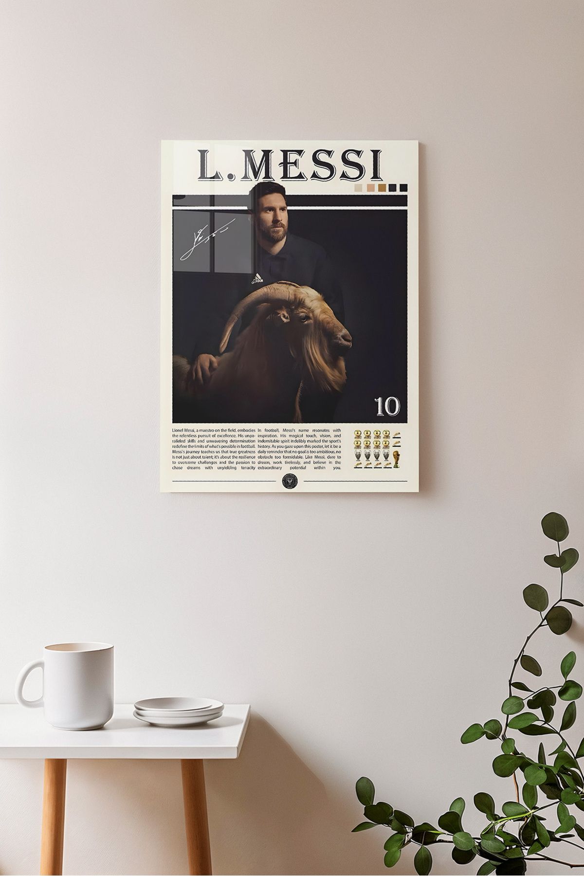Ayabak Metal Poster Lionel Messi - Dekoratif Metal Poster - Hediyelik Çerçevesiz Tablo