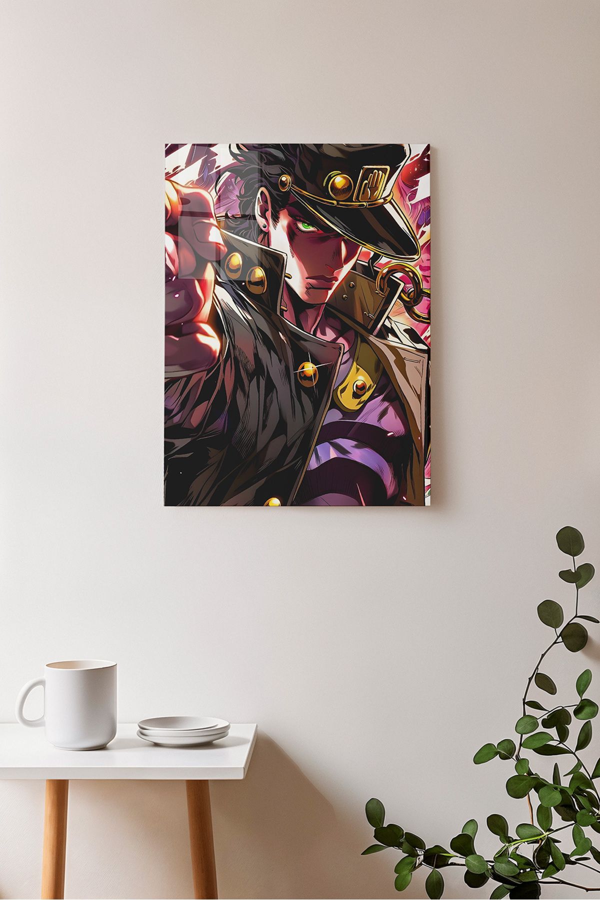 Ayabak Metal Poster Anime JoJo Jotaro Kujo - Dekoratif Metal Poster - Hediyelik Çerçevesiz Tablo