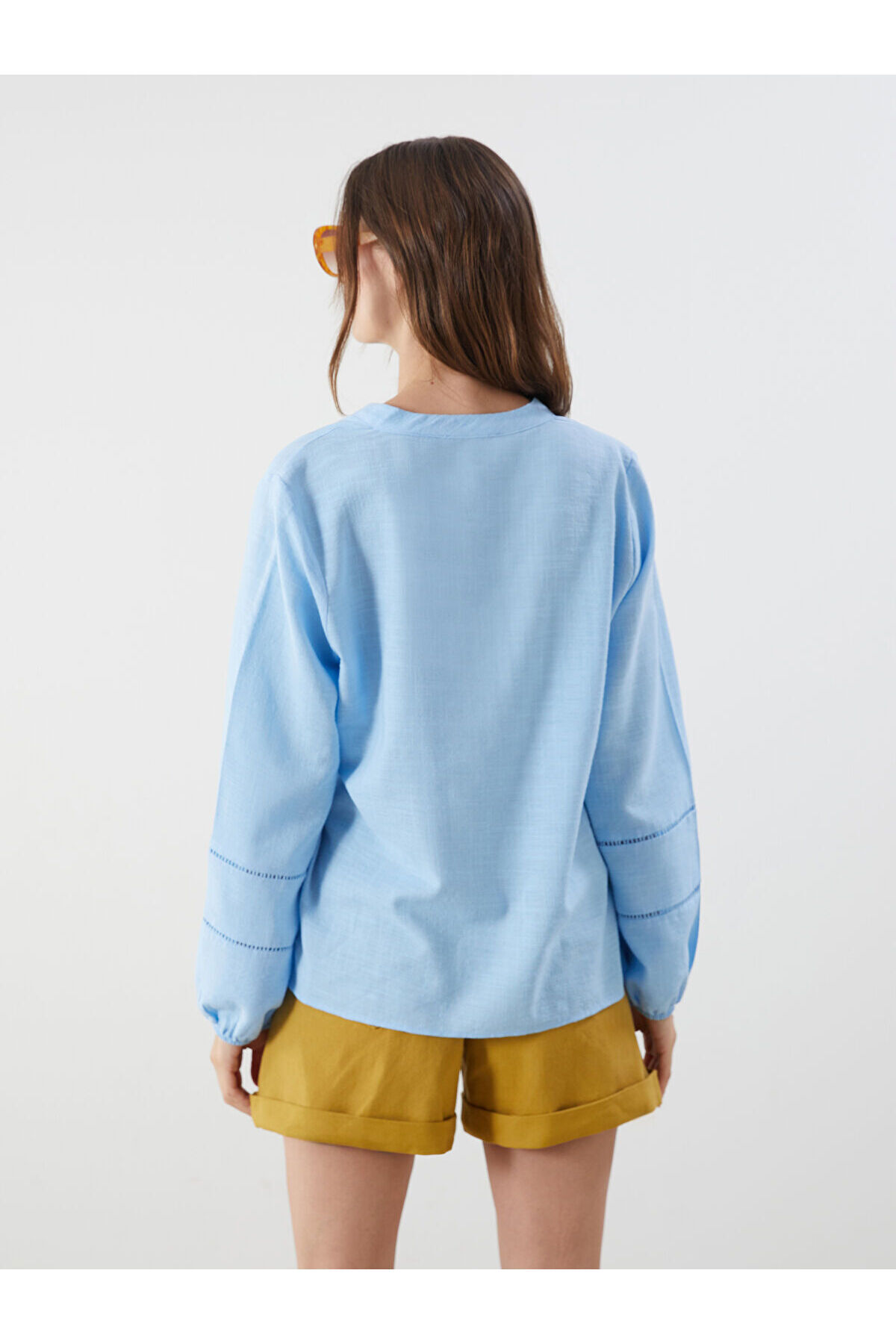 LC Waikiki-Oversized Blouse with High Collar 5