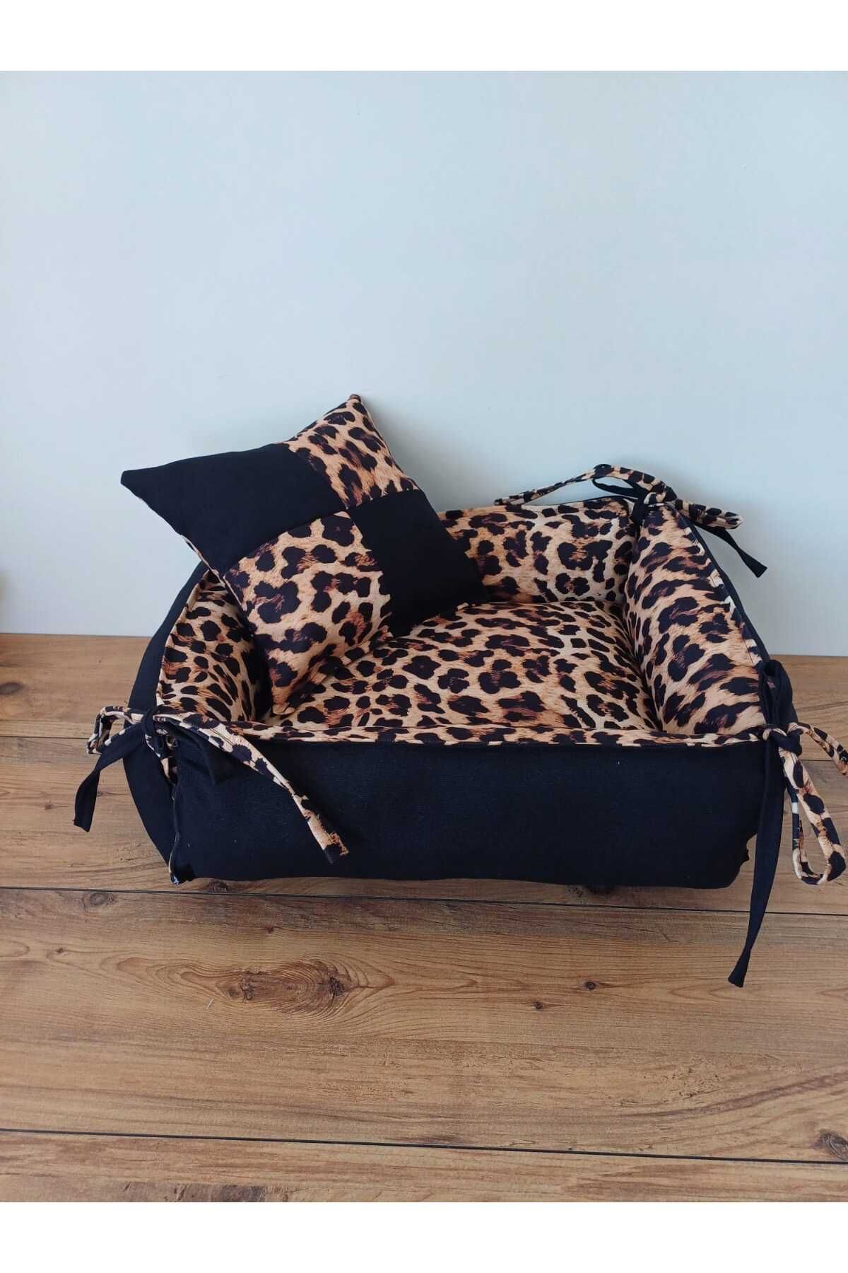 Tüylü Tükkan 40*50 CM LEOPAR DESENLİ KEDİ VE KÖPEK YATAĞI