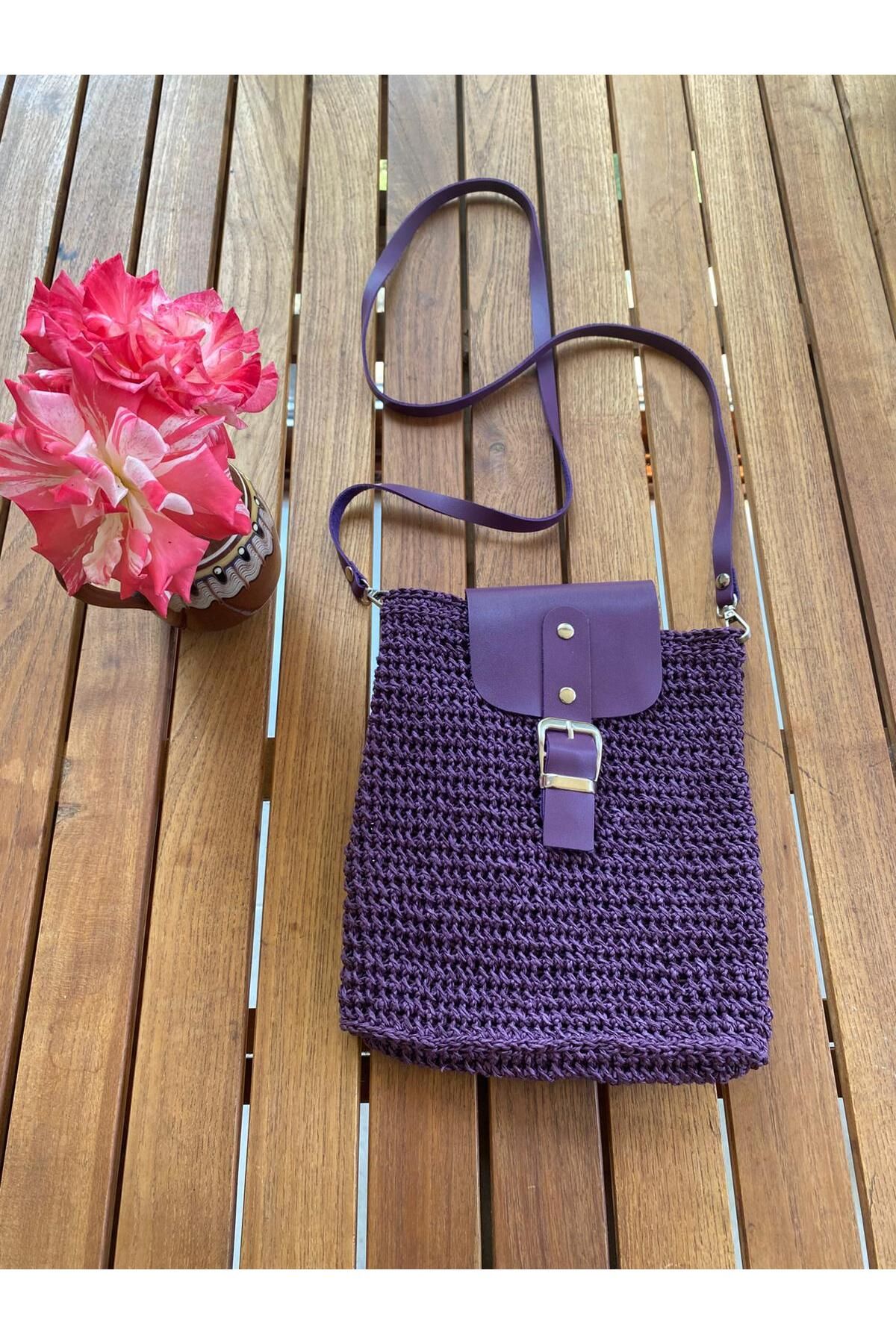 handmade by sevgi Kağıt ip El örgüsü Çanta