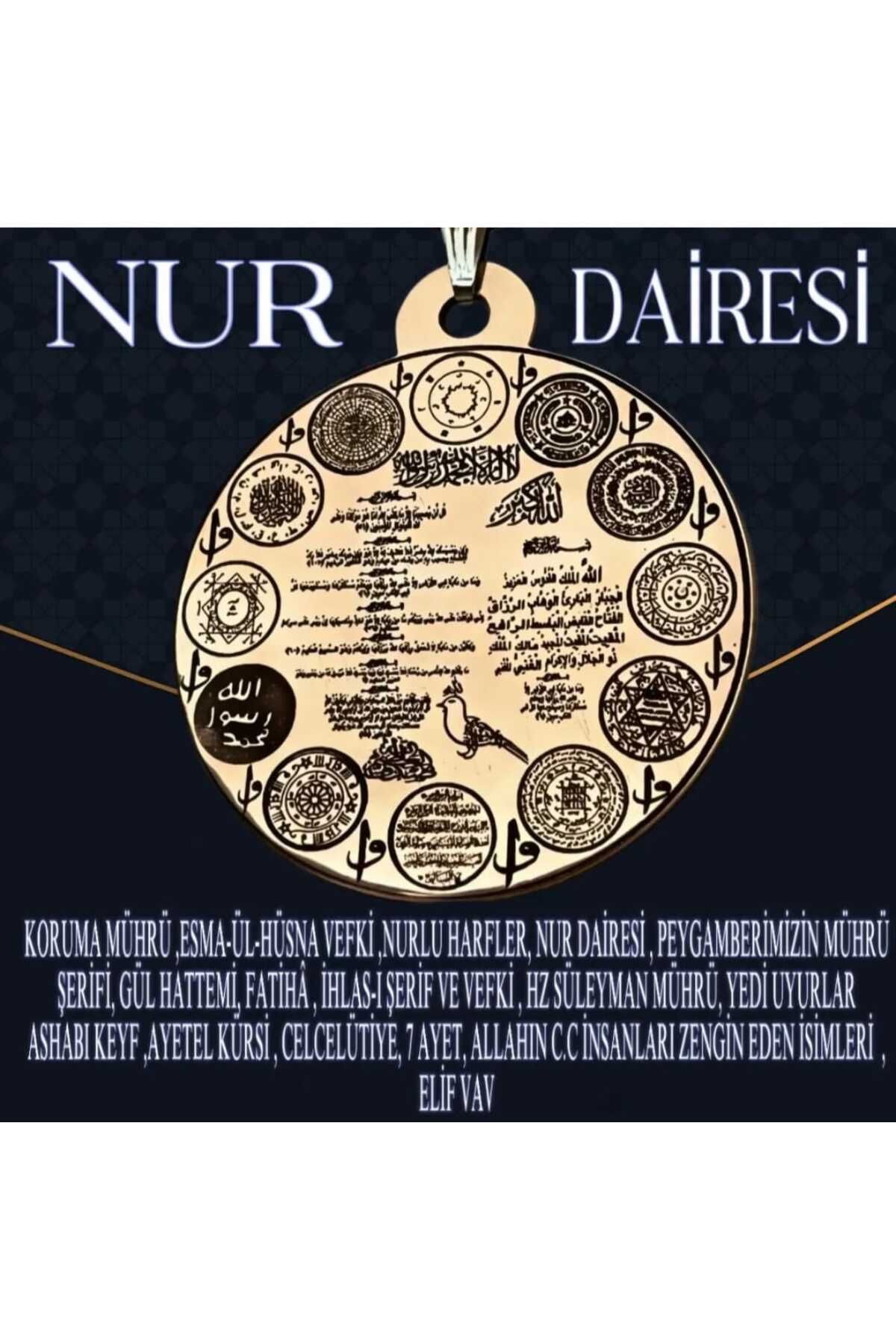 GM SİLVER Nur Dairesi Bakır Kolye