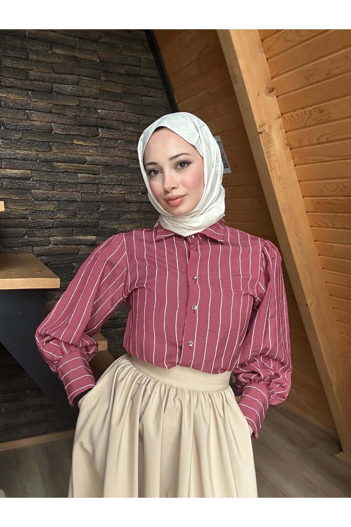 BEFABOUTİQUE Çizgili Gömlek
