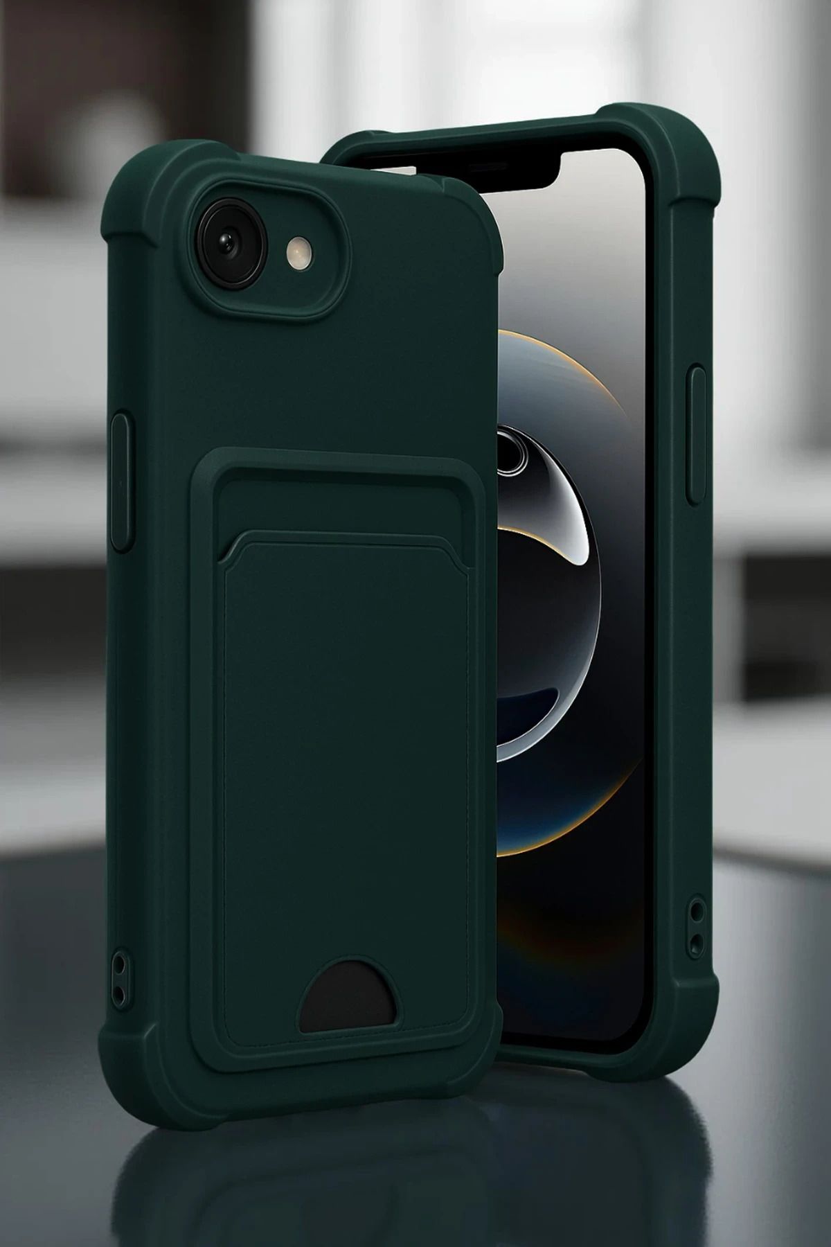 cepmoda iPhonE 16E Uyumlu Telefon Kılıfı | Kartlıklı, Slim Yumuşak ince Silikon Kapak | LACİVERT
