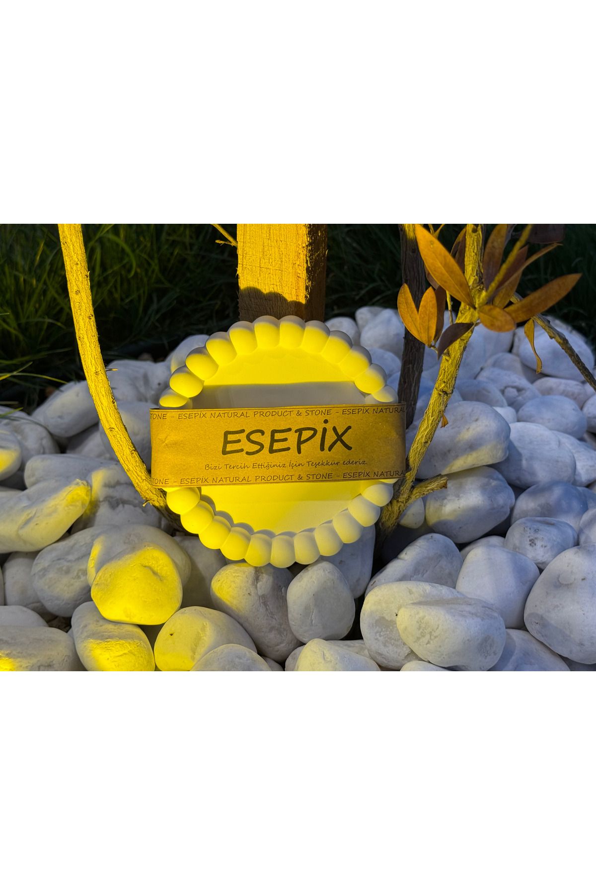 Esepix Minimal Yuvarlak Boncuk Kenarlı Seramik Takı Tabağı – Beyaz Dekoratif Organizer Tabak