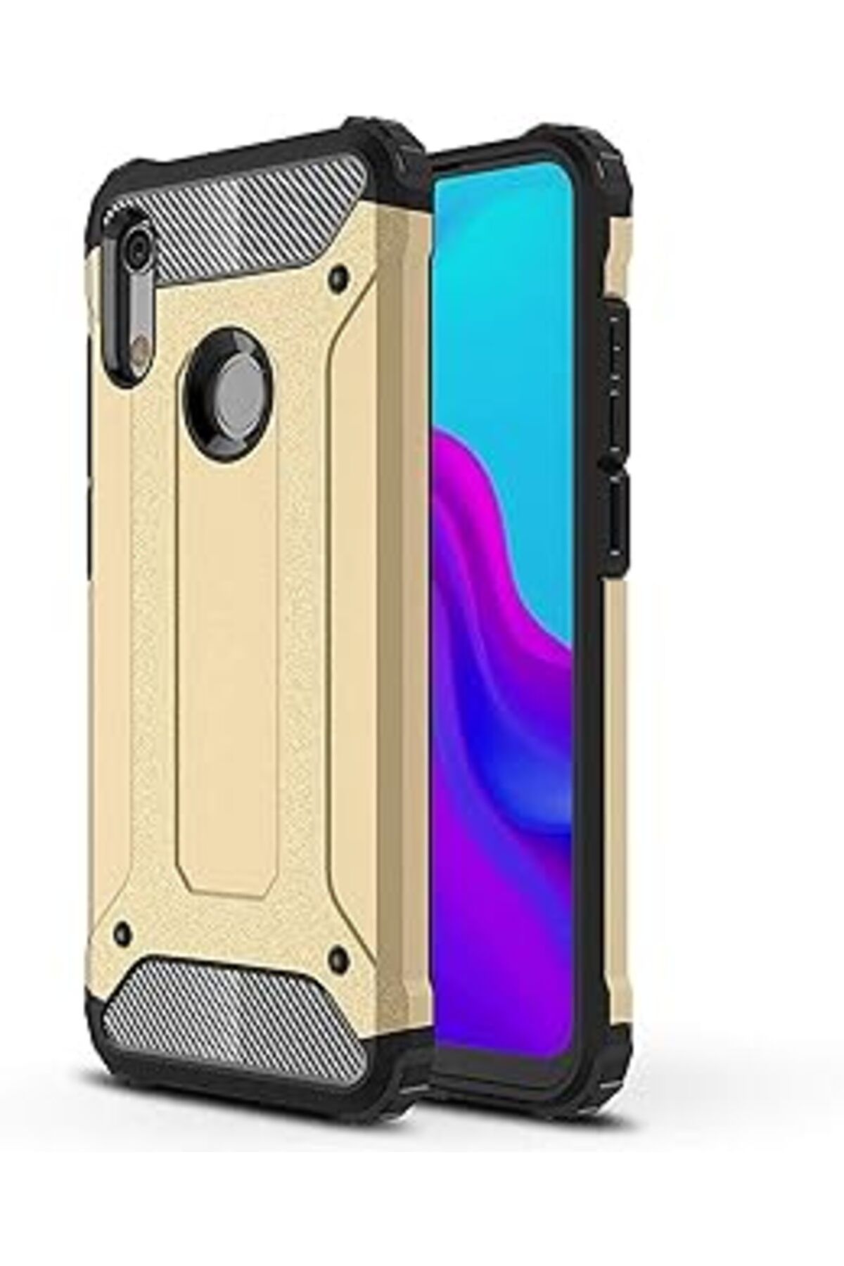 Pazarcan Microsonic Huawei Honor 8A Kılıf Rugged Armor Gold [Honor 8A Ile Uyumlu Kılıf - Gold]