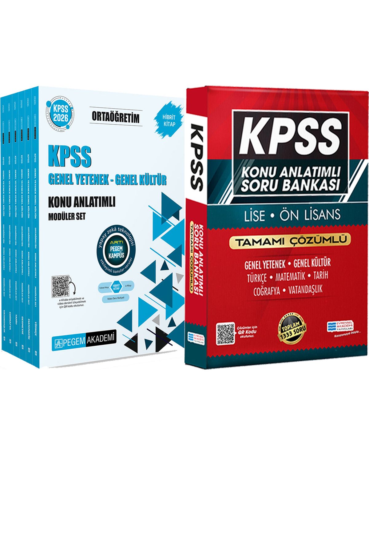 Pegem Akademi Yayıncılık 2026 KPSS Ortaöğretim Konu Modüler Set (6 Kitap) - Lise Önlisans Konu Ant. Soru
