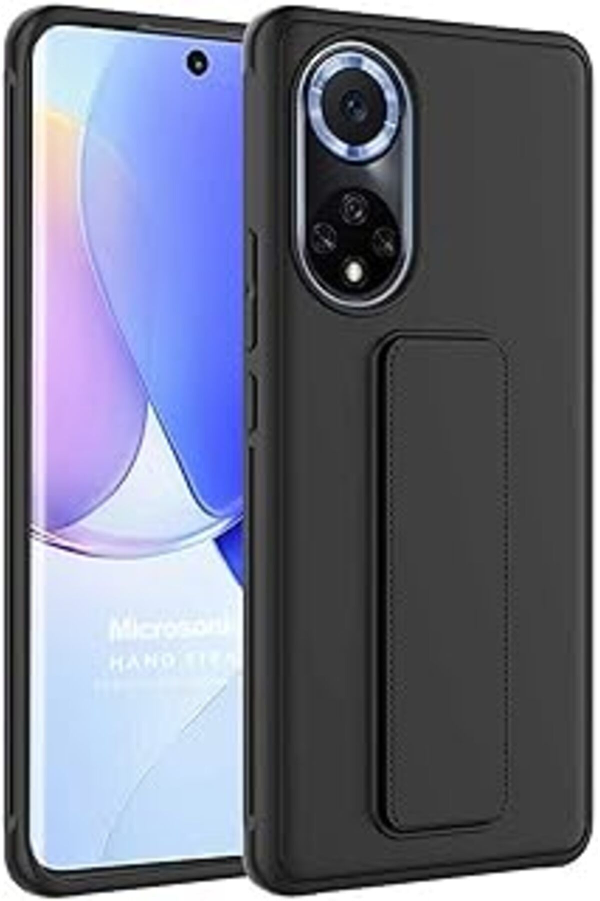 Pazarcan Microsonic Huawei Nova 9 Kılıf Hand Strap Siyah [Nova 9 Ile Uyumlu Kılıf - Siyah]