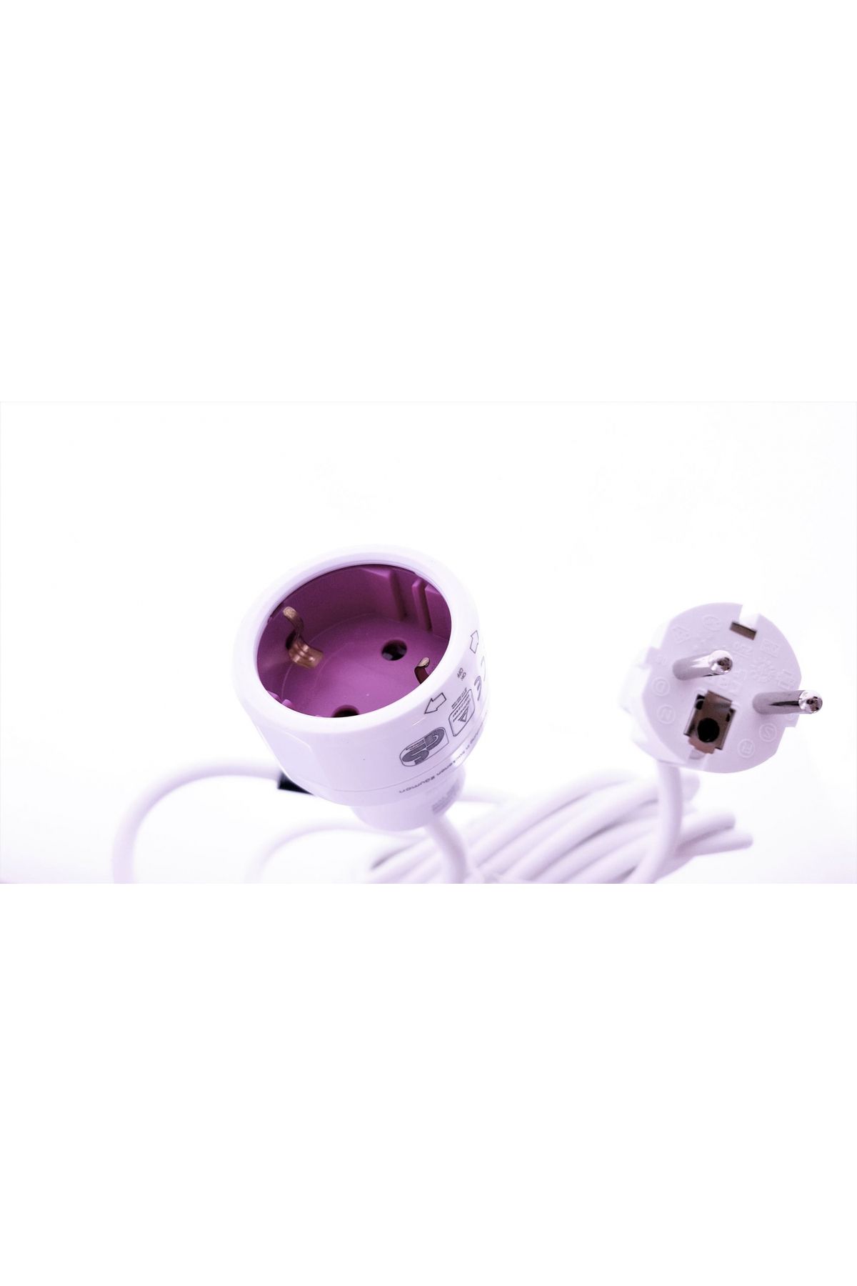 Allocacoc-Extension Cable 5m, White - 3680w Max, Eupe5m | With On/off Button By Turning 3