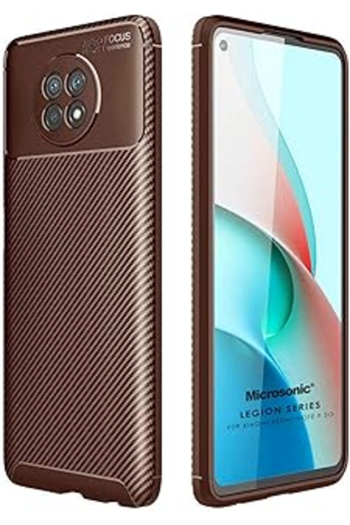Pazarcan Microsonic Redmi Note 9 5G Kılıf Legion Series Kahverengi [Redmi Note 9 5G Ile Uyumlu Kılıf - Kahve