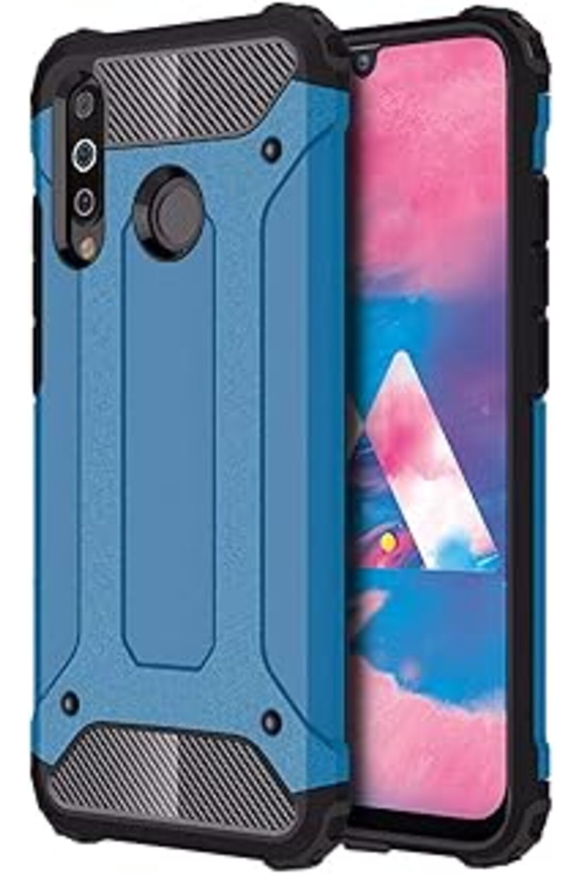 Pazarcan Microsonic Galaxy M30 Kılıf Rugged Armor Mavi [Galaxy M30 Ile Uyumlu Kılıf - Mavi]