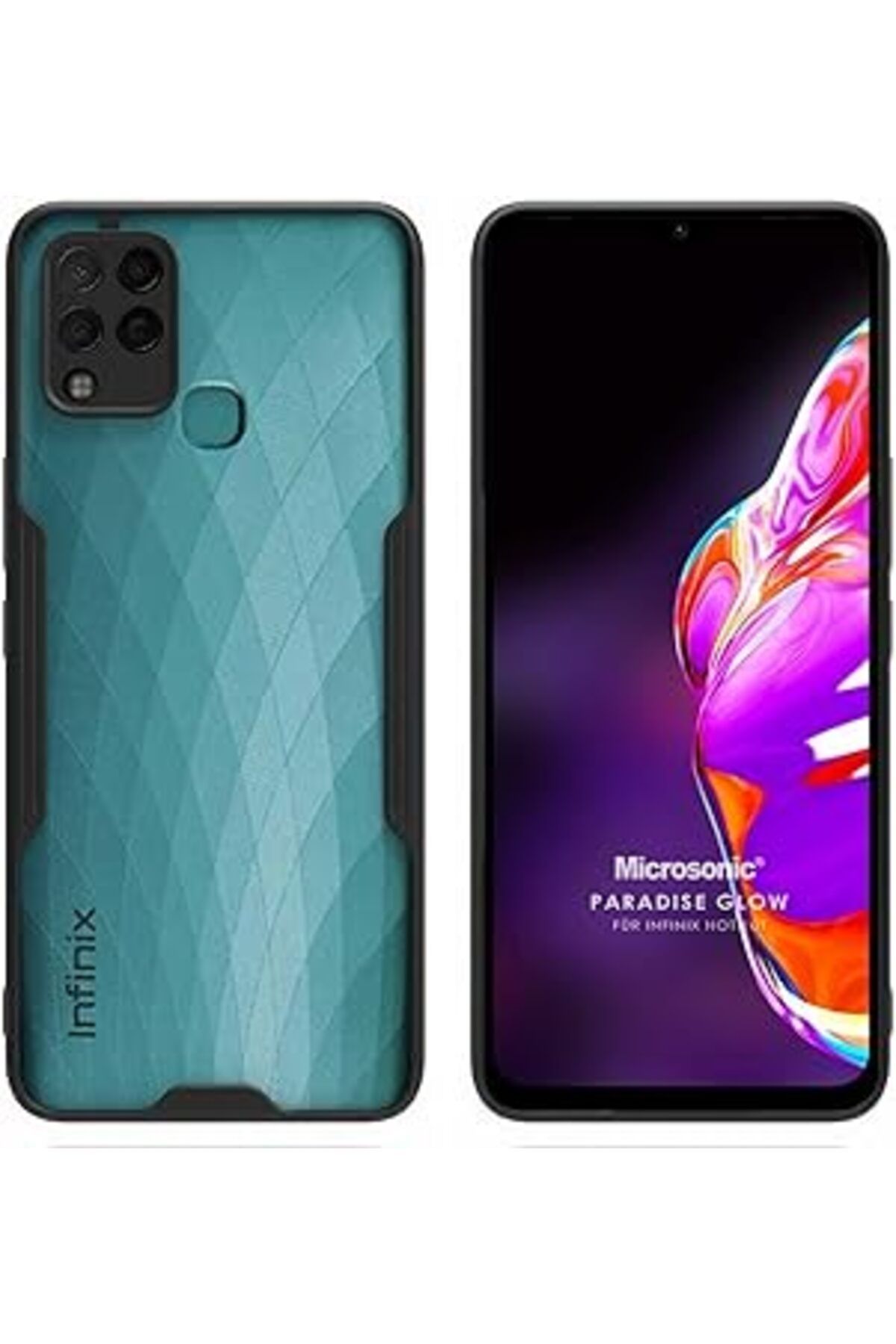Pazarcan Microsonic Infinix Hot 10T Kılıf Paradise Glow Siyah [Hot 10T Ile Uyumlu Kılıf - Siyah]