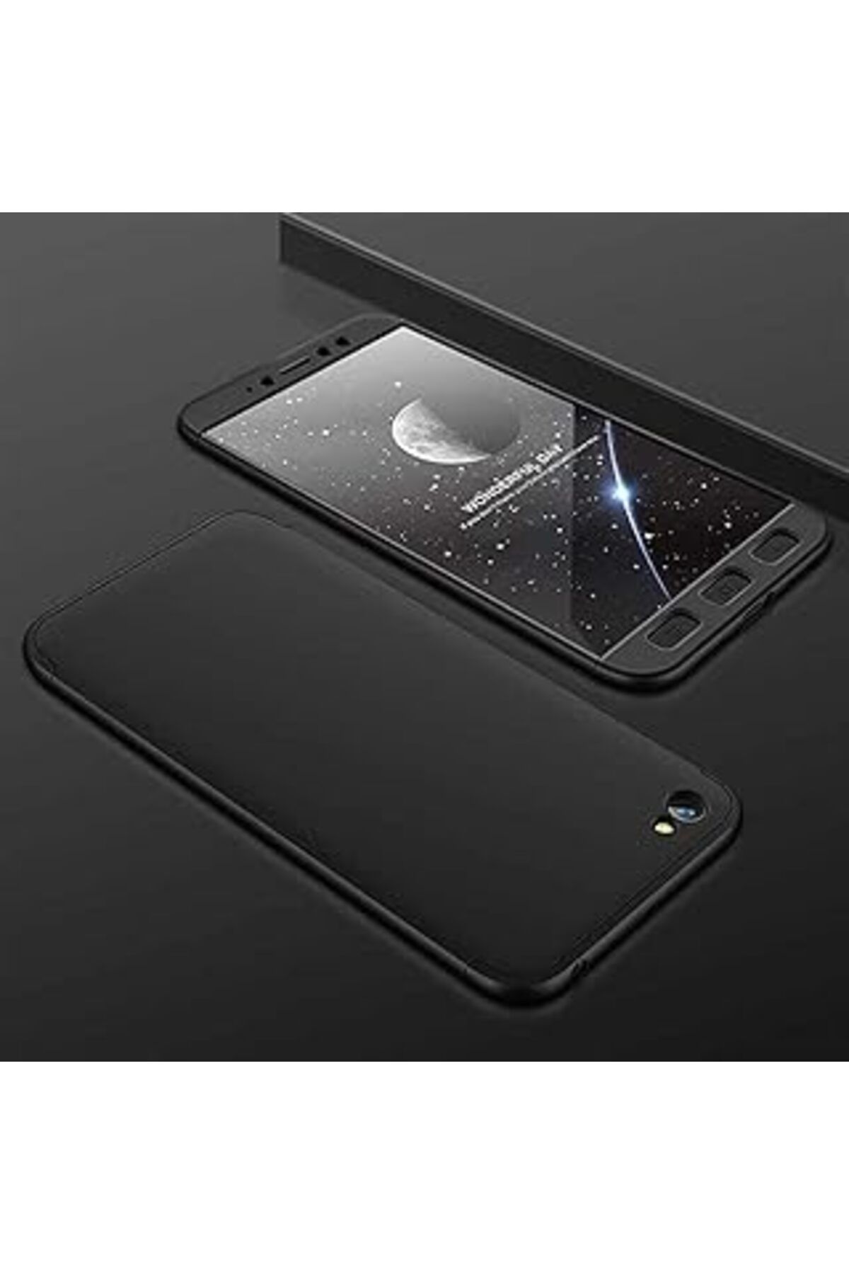 Qedii Zore 1503 Xiaomi Redmi Y1 Lite Ile Uyumlu Kılıf, Double Dip Ays 3In1 Sert Rubber Kapak, Siyah