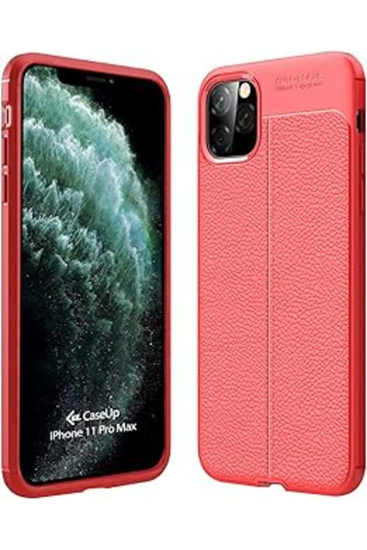 Pazarcan Caseup Apple Iphone 11 Pro Max Uyumlu Kılıf, Caseup Niss Silikon Kırmızı