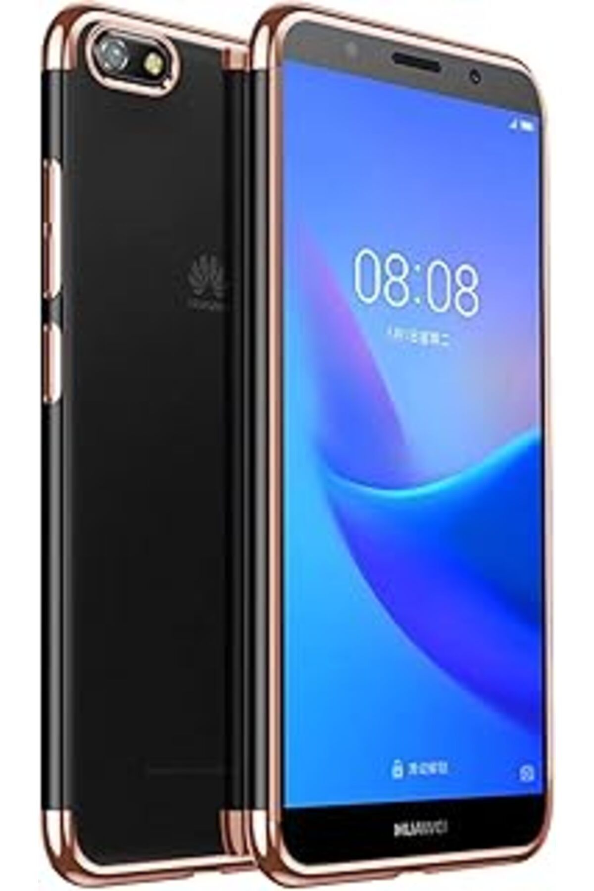 Pazarcan Microsonic Huawei Honor 7S Kılıf Skyfall Transparent Clear Rose Gold