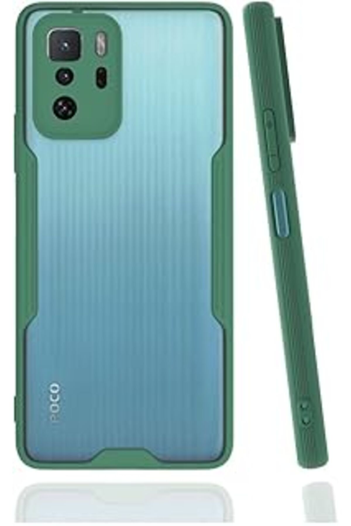 Pazarcan Nevarium Xiaomi Poco X3 Gt Uyumlu Kılıf Mat Kamera Korumalı Silikon Platin - Yeşil