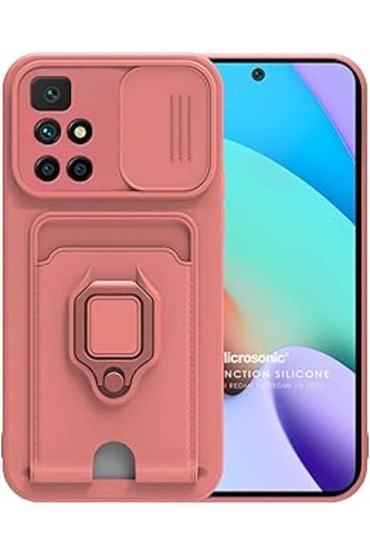 Pazarcan Microsonic Redmi 10 2022 Kılıf Multifunction Silicone Pembe [Redmi 10 2022 Ile Uyumlu Kılıf - Pembe