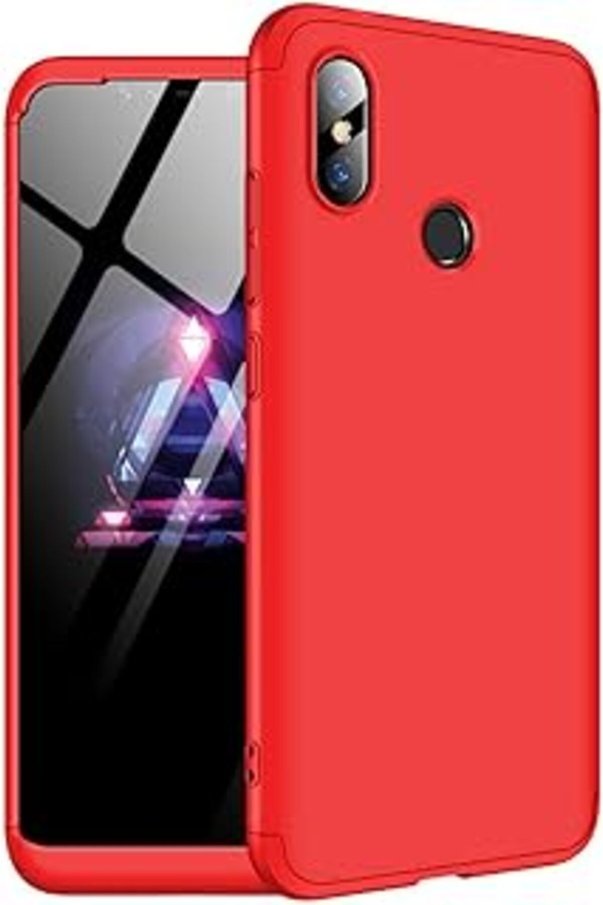 Pazarcan Microsonic Xiaomi Redmi Note 6 Pro Için Kılıf Double Dip 360 Protective Kırmızı [Redmi Note 6 Pro I
