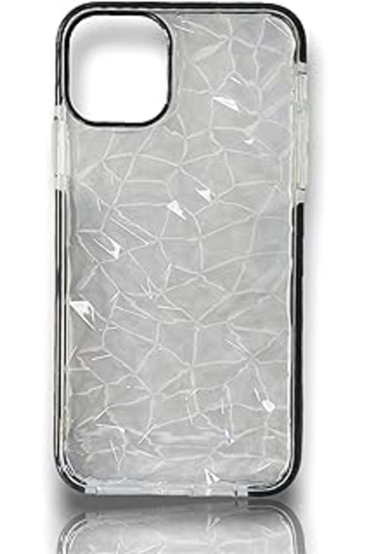 Karachil Cupcase® Apple Iphone 11 Pro Max Uyumlu Kılıf Transparan Prisma Yükseltili Yüzeyli Kenar Airbagli Ş