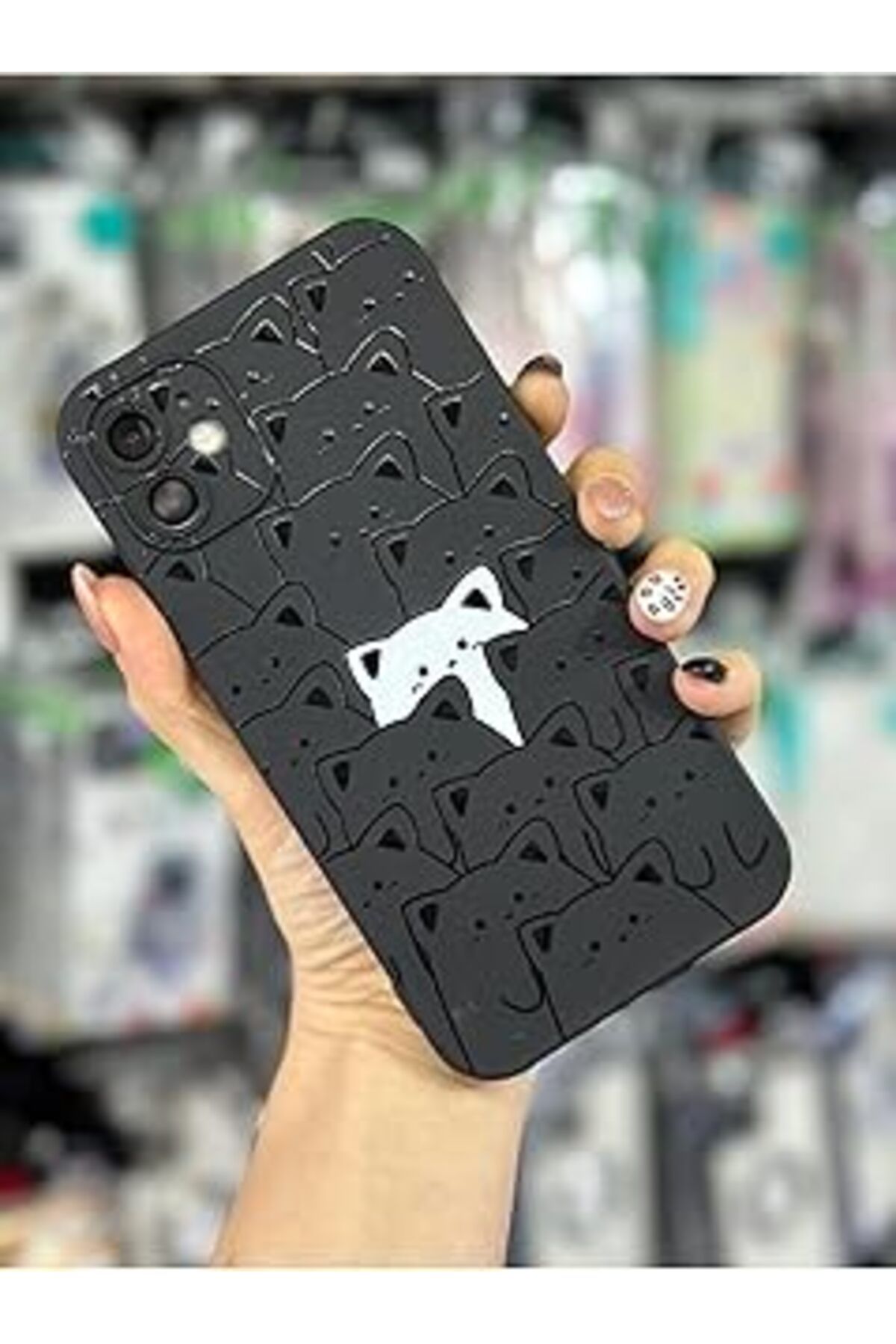 Pazarcan Go Aksesuar Iphone 11 Ile Uyumlu Baskılı (12 Görünümlü Köşeli) Içi Kadife Lansman Kılıf