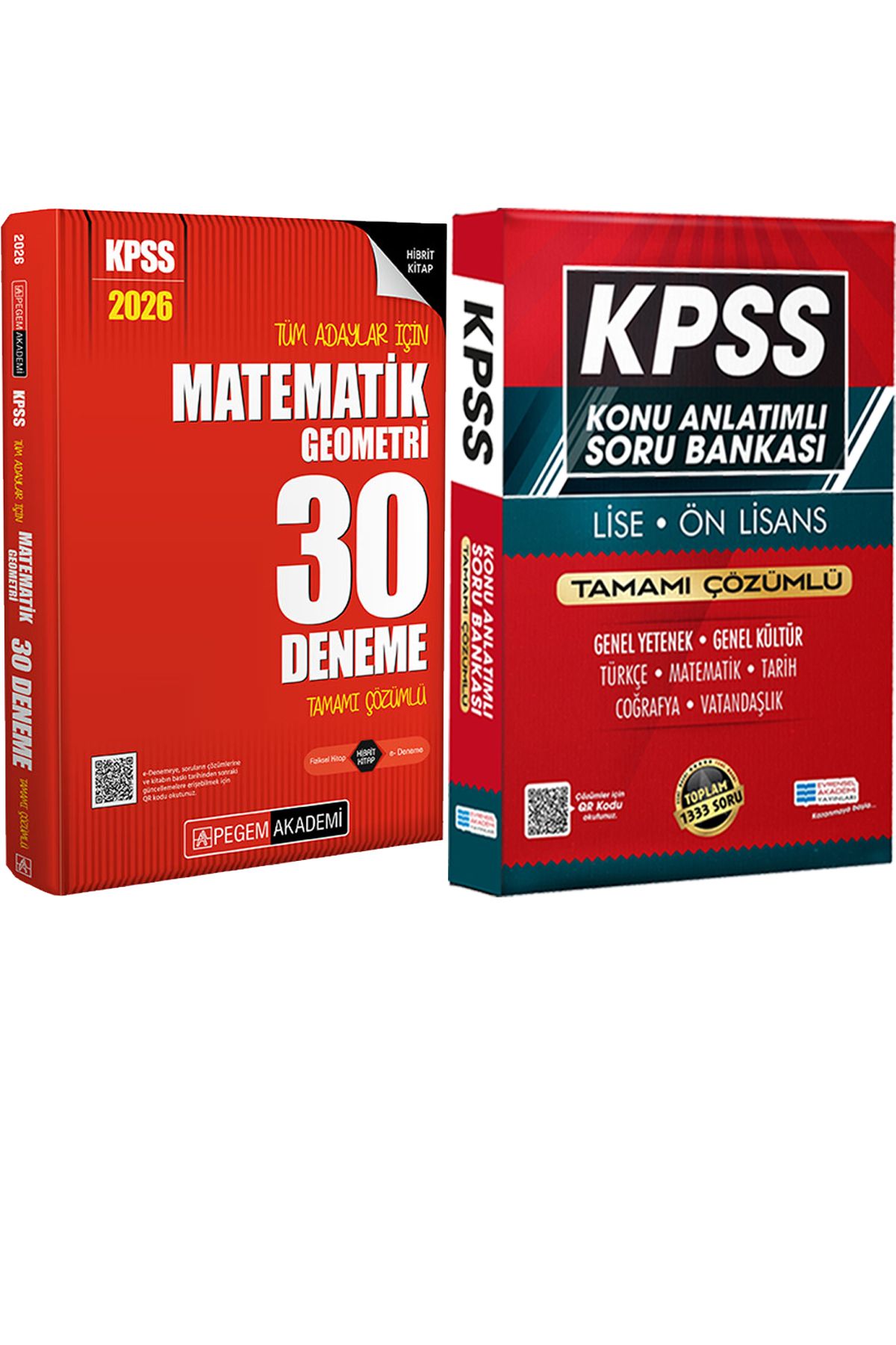 Pegem Akademi Yayıncılık 2026 KPSS Tüm Adaylar İçin Matematik-Geometri 30 Deneme Çözümlü - Lise Önlisans Konu Ant. Soru