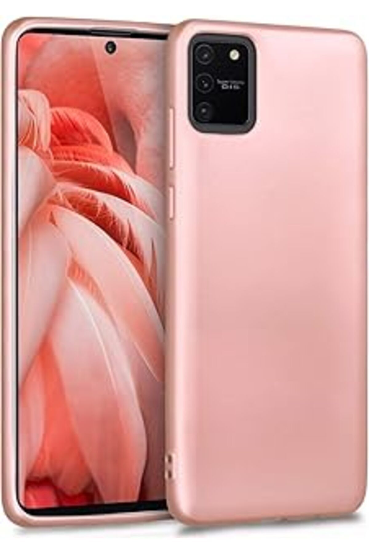 Pazarcan Microsonic Matte Silicone Galaxy A91 (S10 Lite) Kılıf Rose Gold [Galaxy A91 Ile Uyumlu Kılıf - Rose