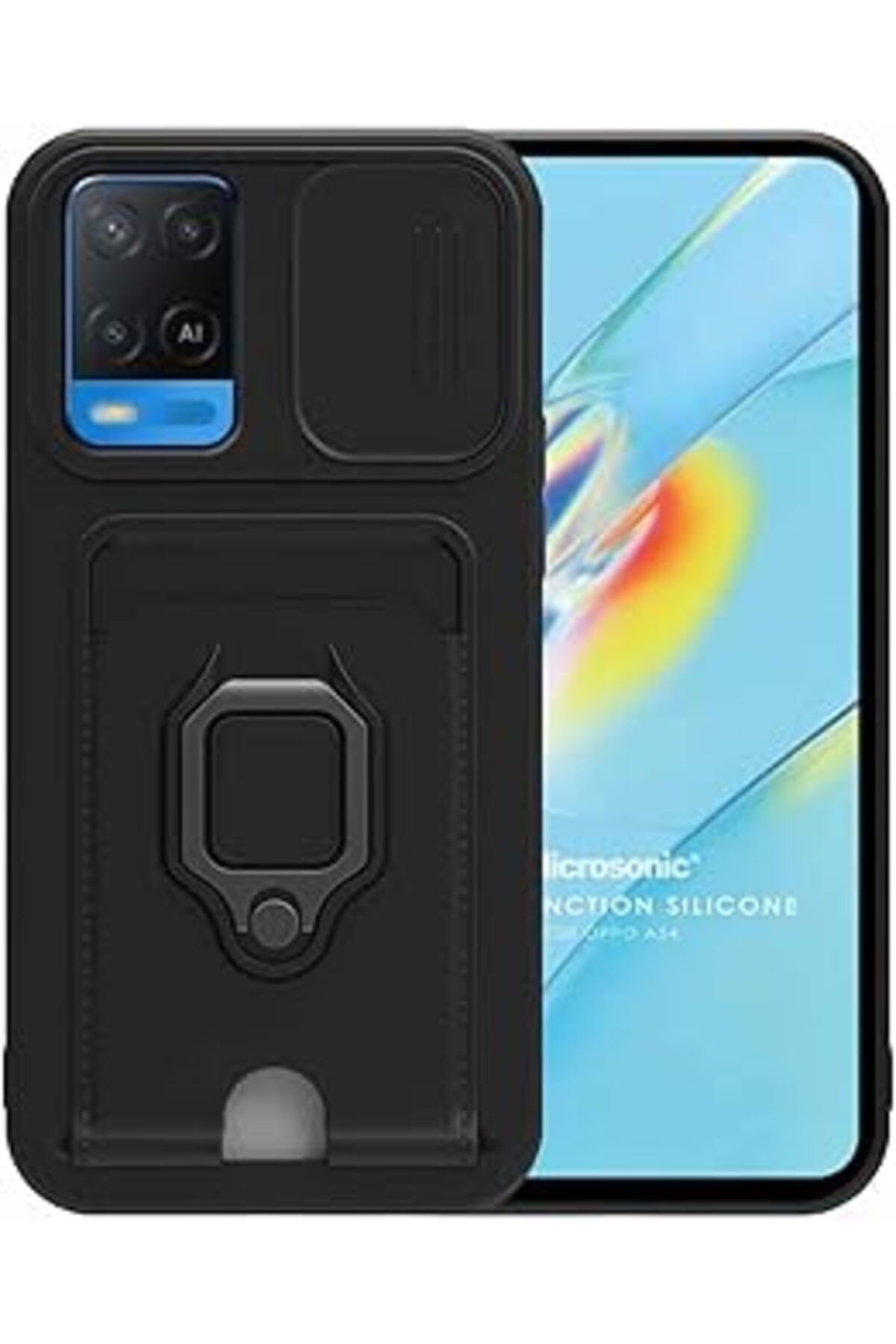 Pazarcan Microsonic Oppo A54 4g Için Kılıf Multifunction Silicone Siyah [a54 4g Ile Uyumlu Kılıf - Siyah]
